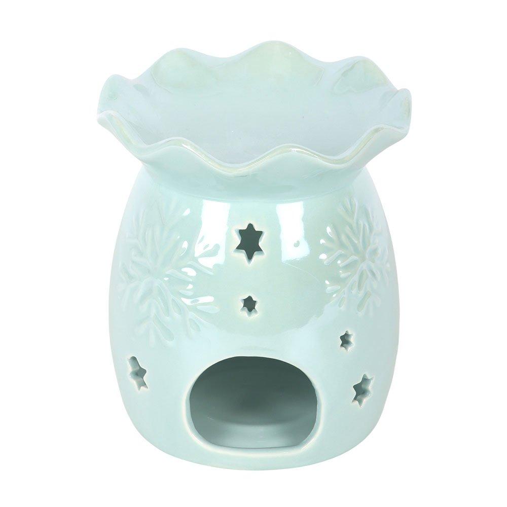 White - Something Different - Iridescent Blue Snowflake Oil Burner and Wax Warme - 4