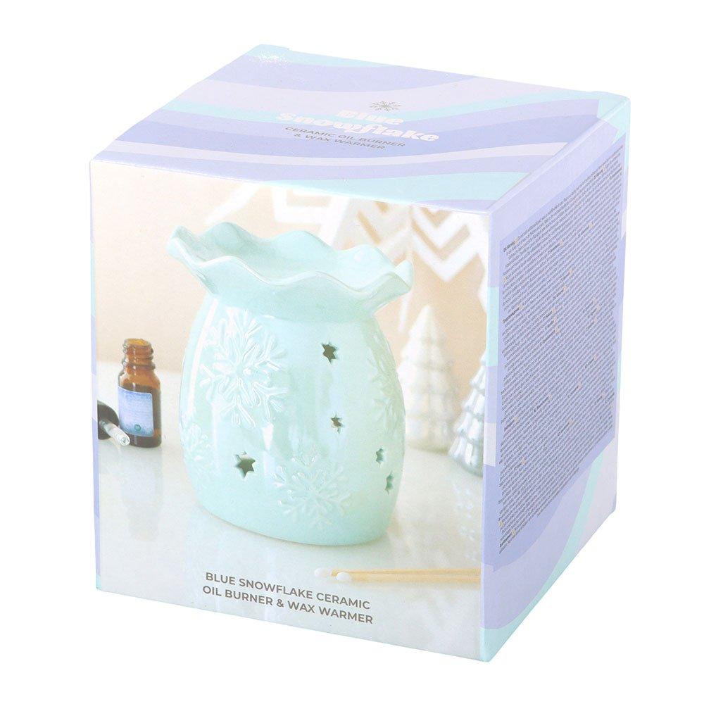 White - Something Different - Iridescent Blue Snowflake Oil Burner and Wax Warme - 5