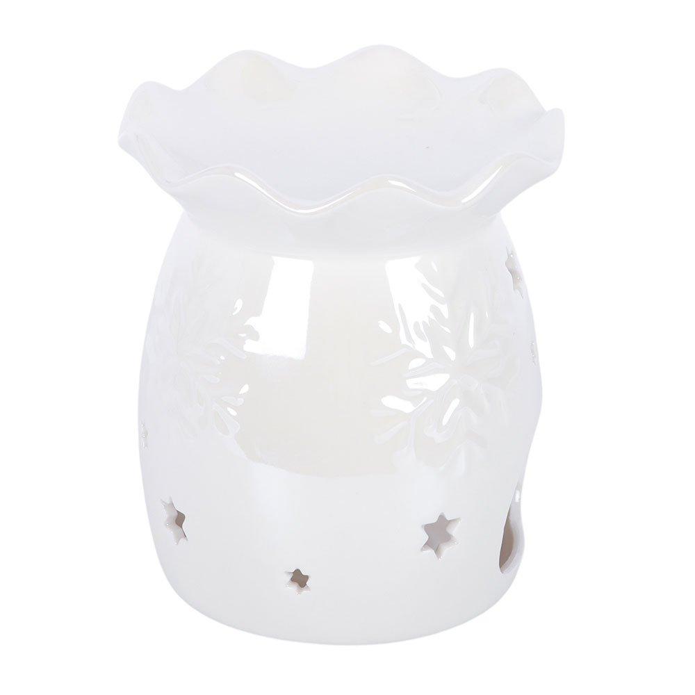 White - Something Different - Iridescent White Snowflake Oil Burner and Wax Warm - 3