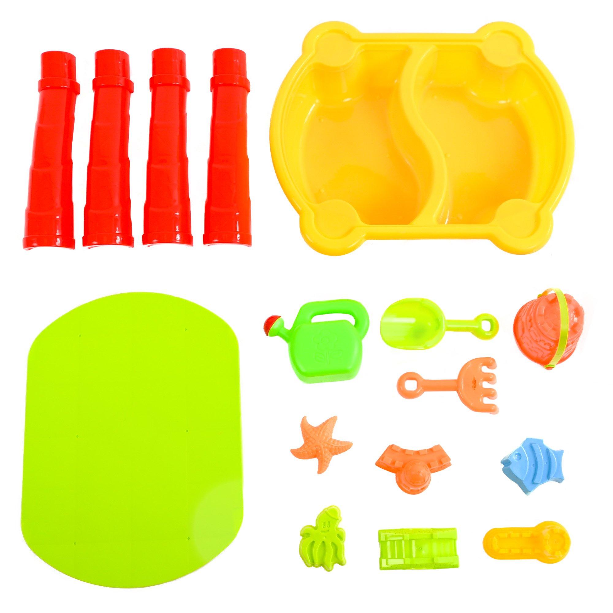 Yellow - Planet Direct - KandyToys Sand and Water Table with Lid and Access - 3