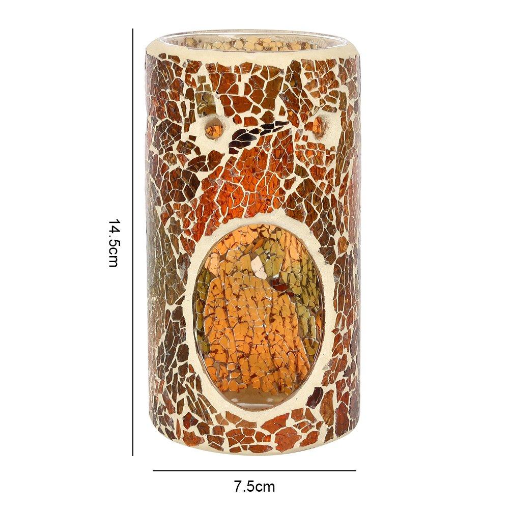 Brown - Something Different - Pillar Brown Crackle Oil Burner - 4