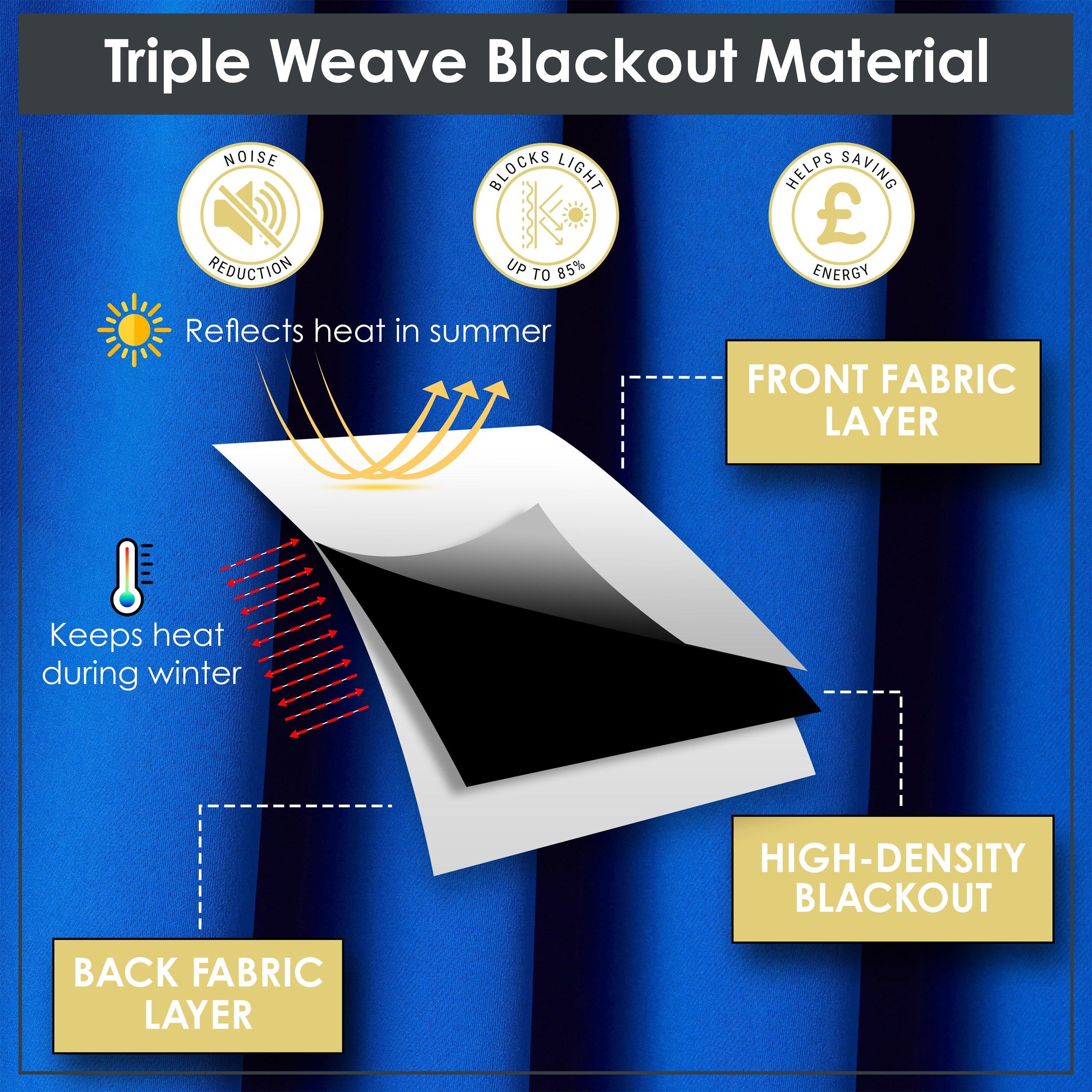 Blue - Emma Barclay - Blackout Curtains Thermal Pencil Pleat Cali - 4