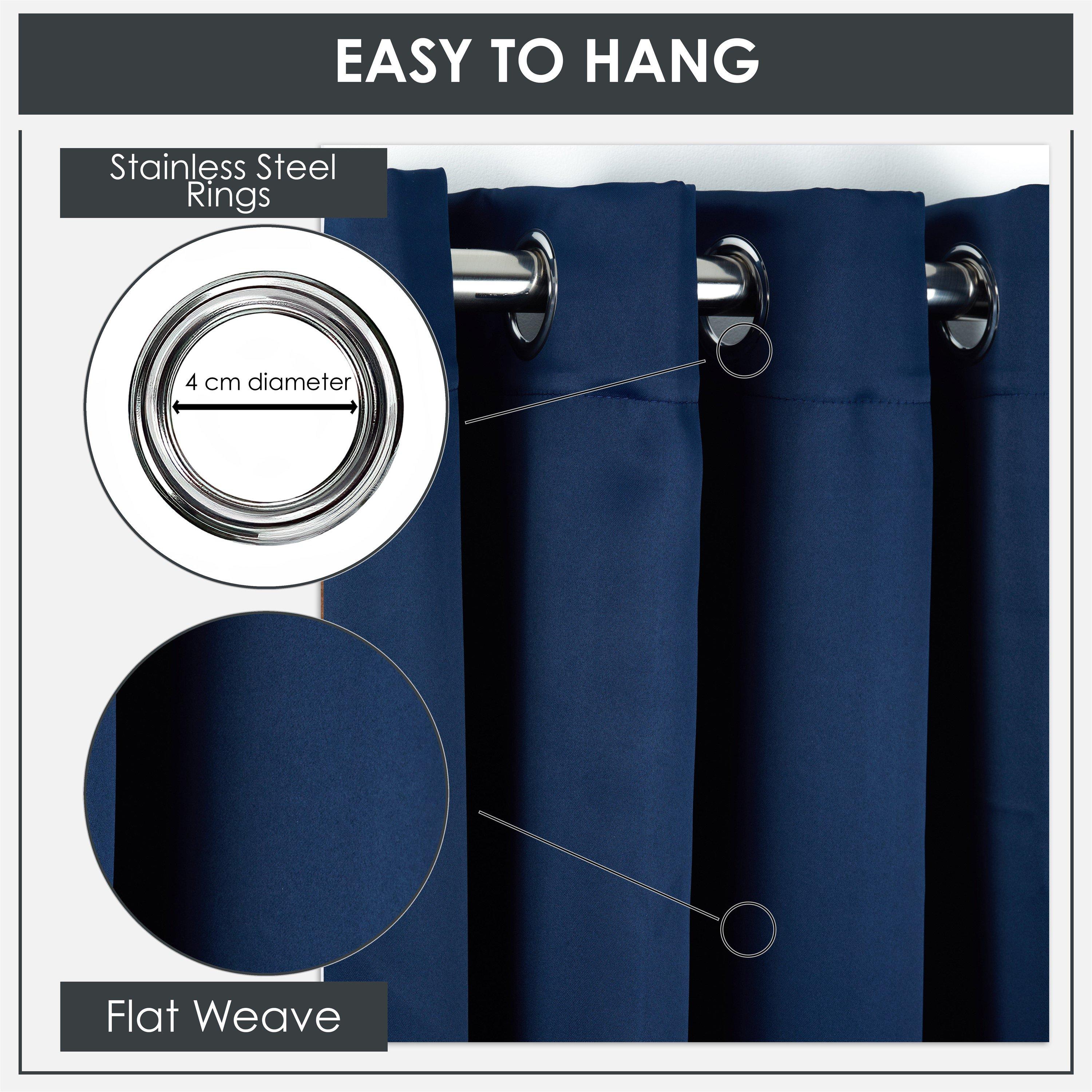 Navy Blue - Emma Barclay - Thermal Blackout Curtains Eyelet Cali - 5