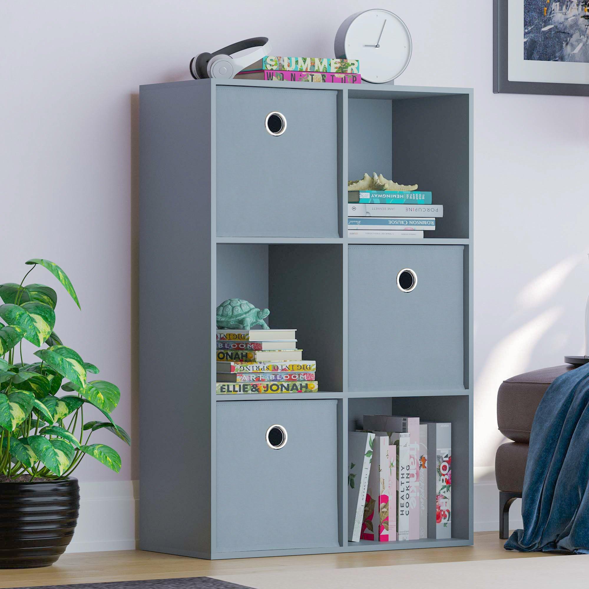 Grey - Lassic - 2x3 Cube Storage Unit (G) + Set of 3 Storage Cubes - 1