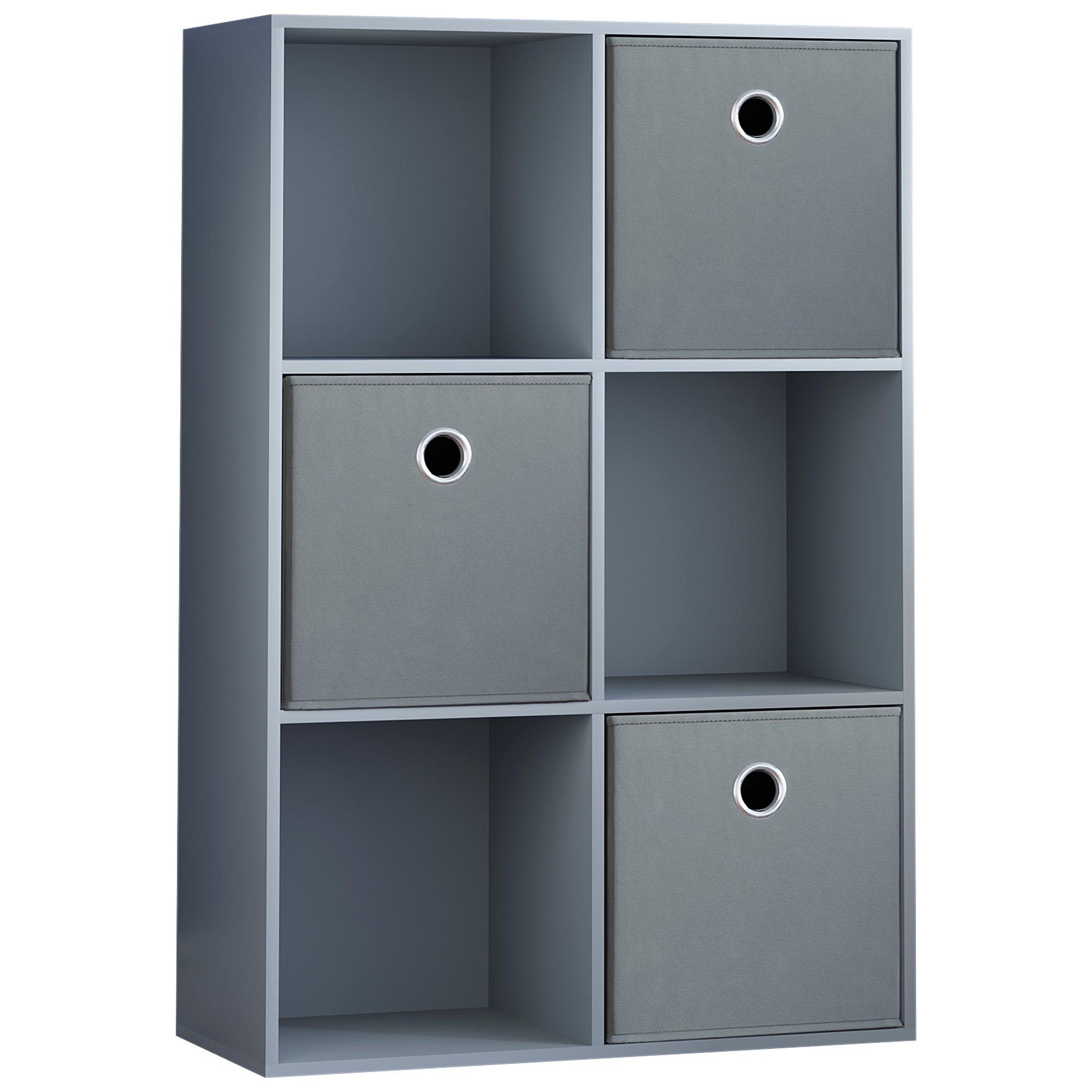 Grey - Lassic - 2x3 Cube Storage Unit (G) + Set of 3 Storage Cubes - 12
