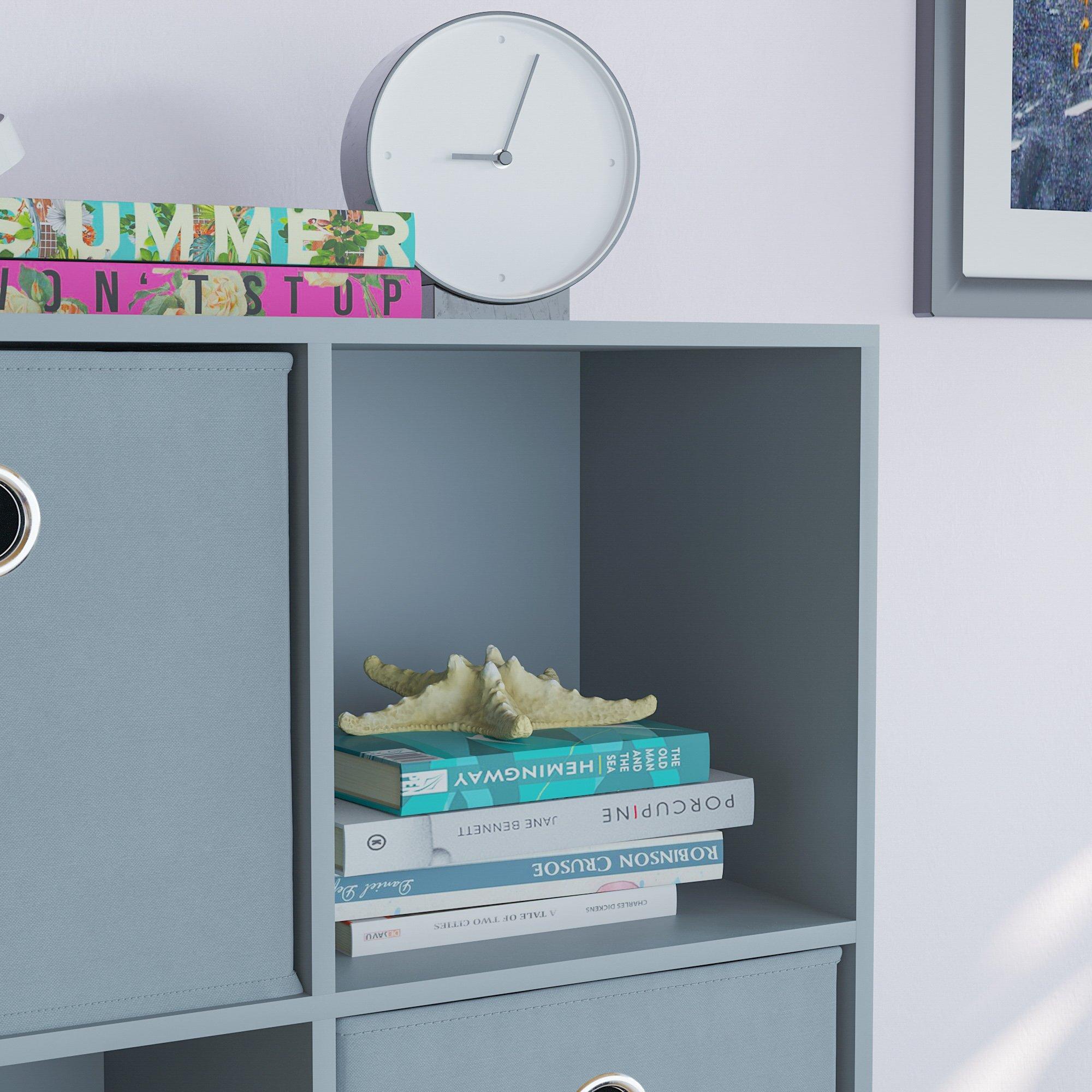 Grey - Lassic - 2x3 Cube Storage Unit (G) + Set of 3 Storage Cubes - 4