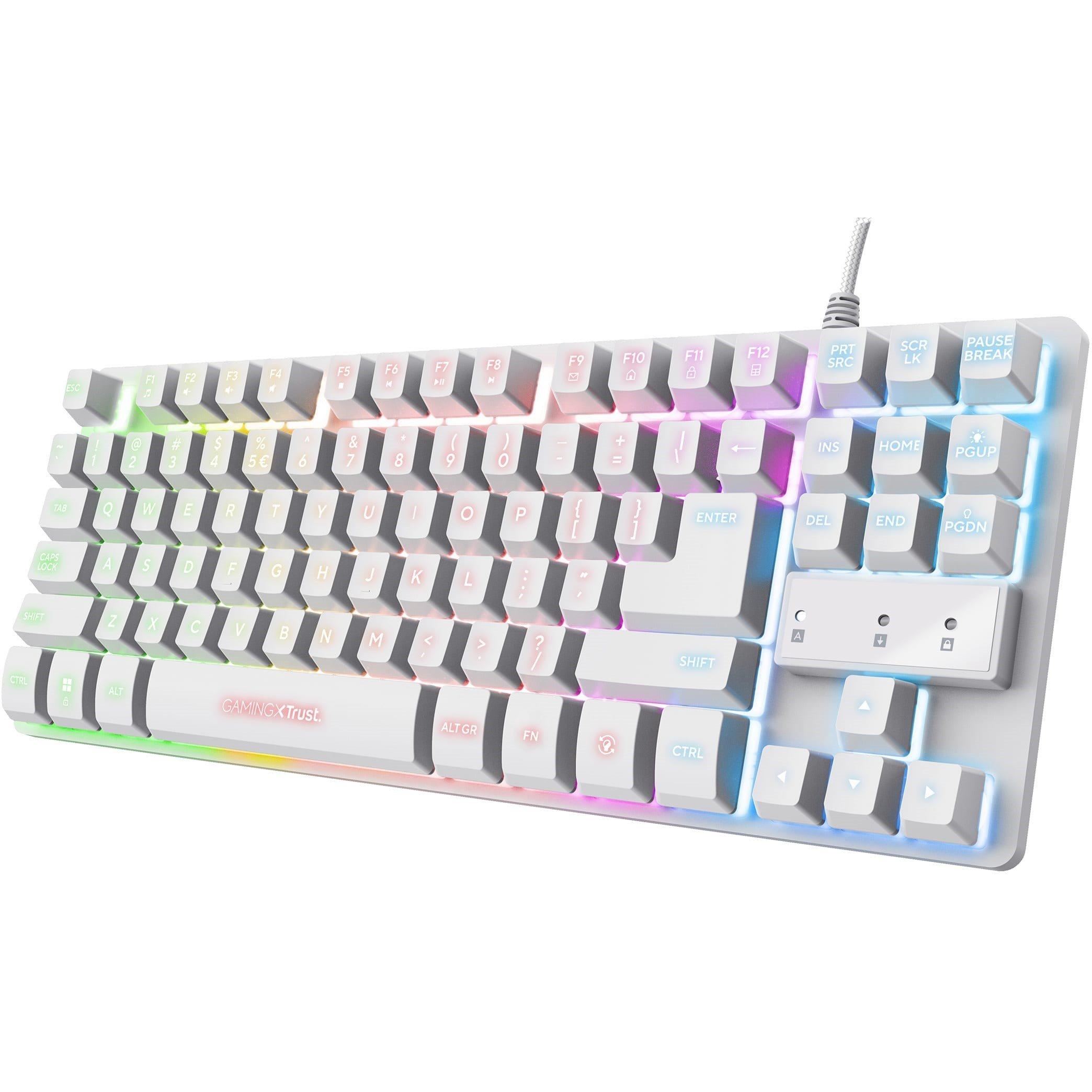 White - Trust - GXT 833W Thado TKL Keyboard - White - 4