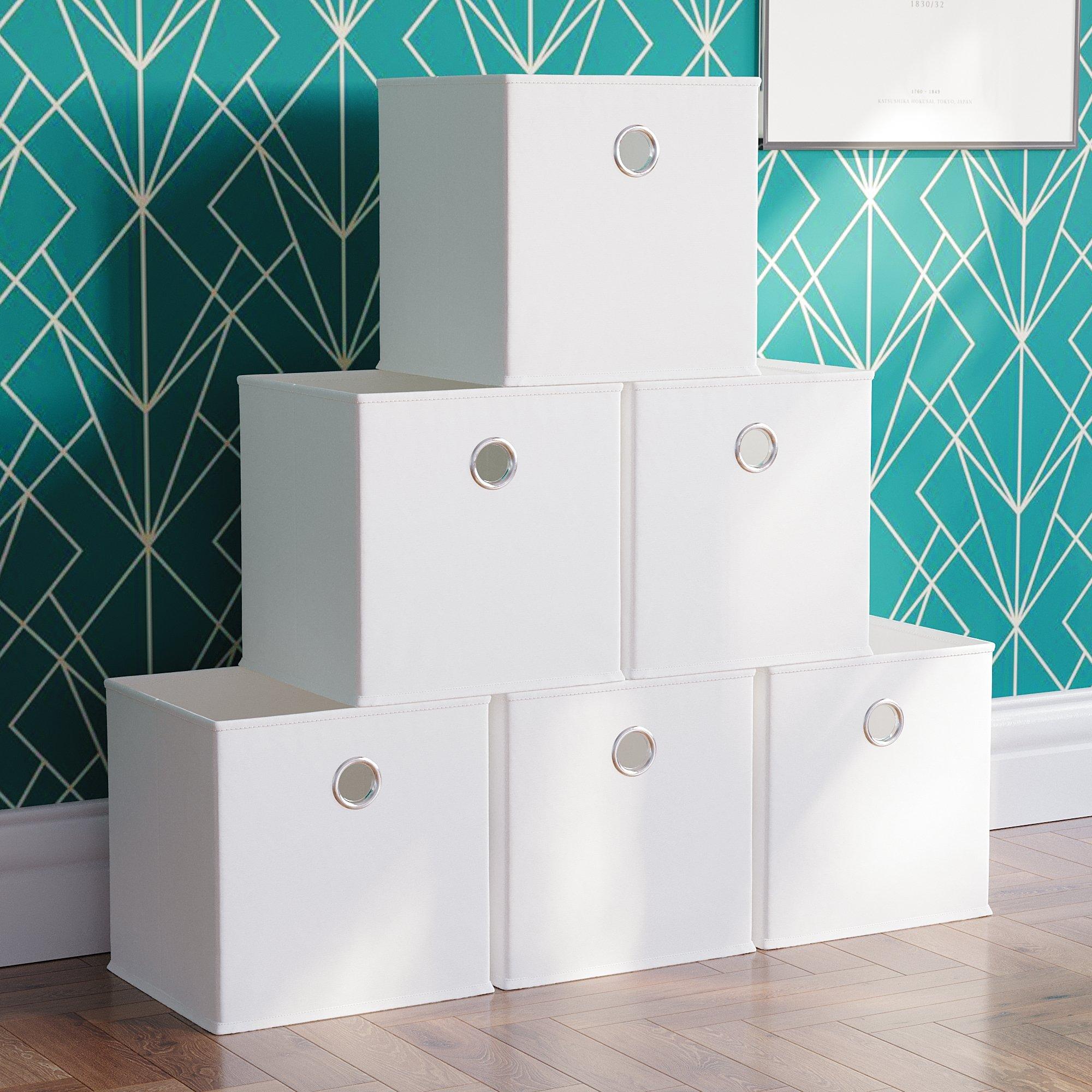 White - Lassic - Vida Designs Durham Cube Storage Basket Set of 6 - 1
