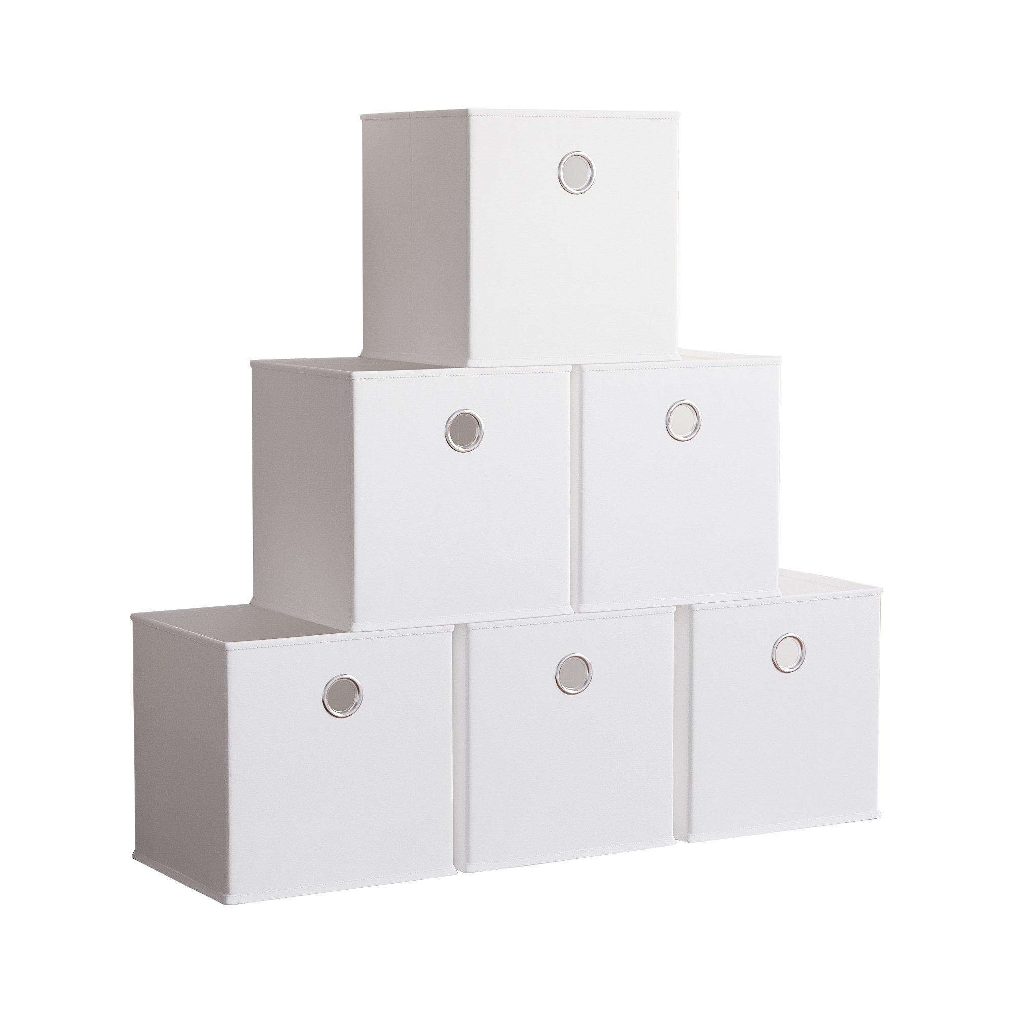 White - Lassic - Vida Designs Durham Cube Storage Basket Set of 6 - 5