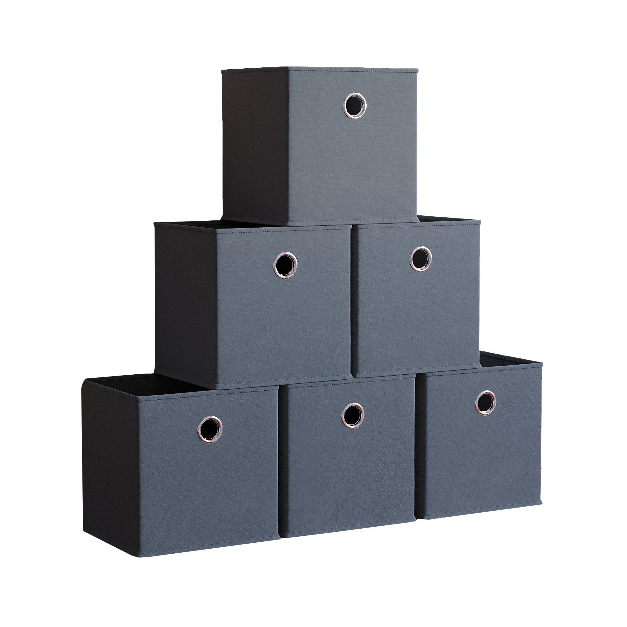 Grey - Lassic - Vida Designs Durham Cube Storage Basket Set of 6 - 5