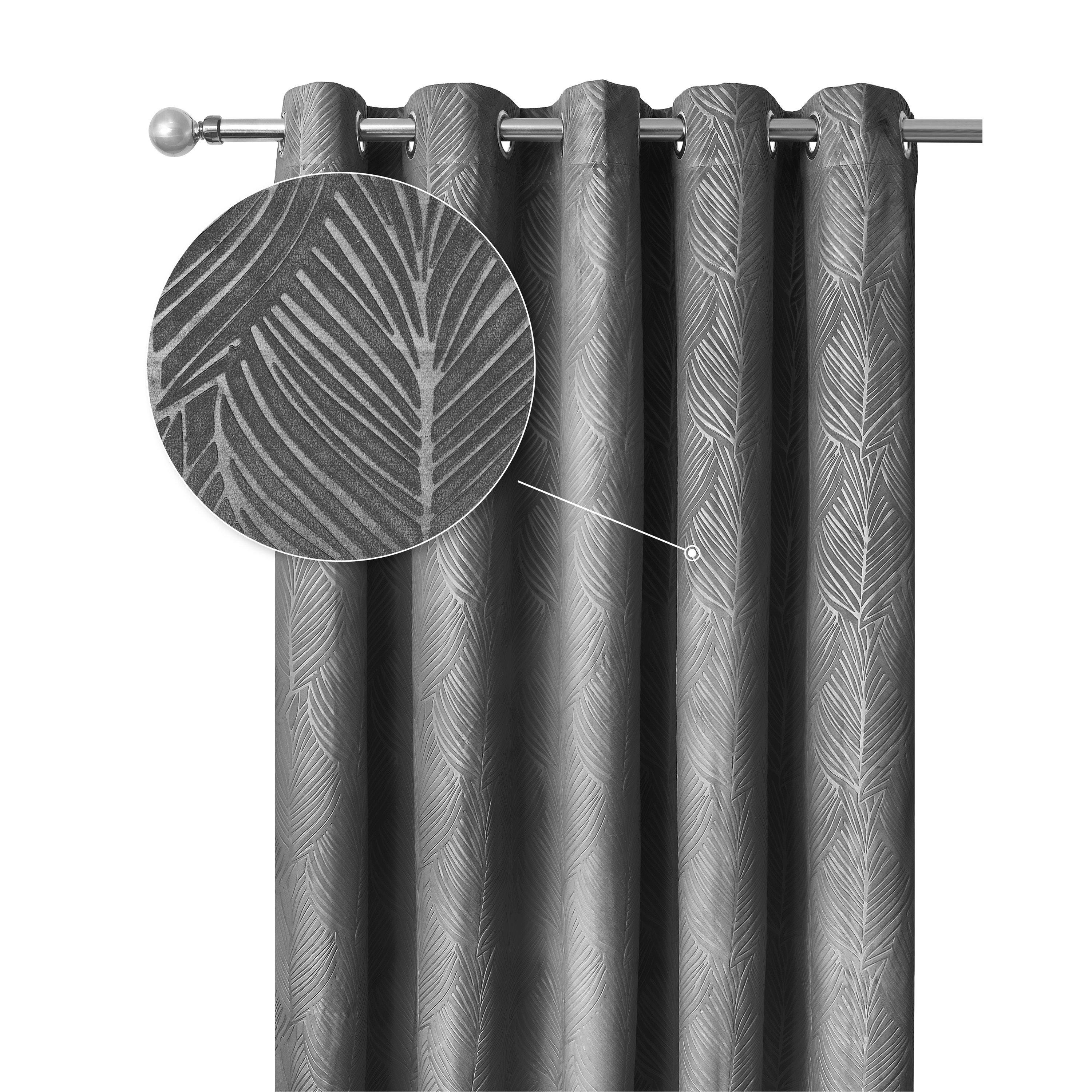 Charcoal - Emma Barclay - Blackout Curtains Thermal Velvet Eyelet Twilight - 1