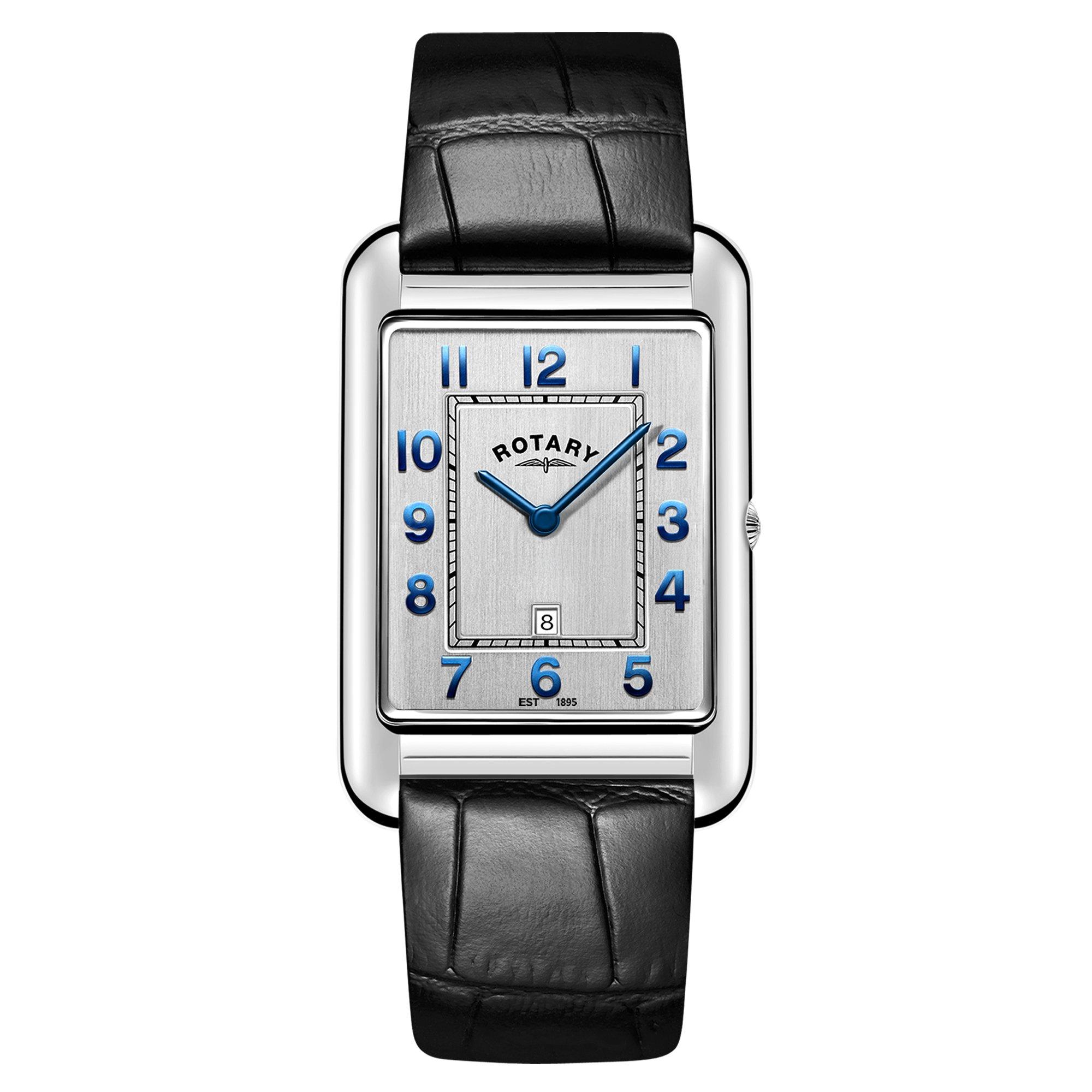 Black - Rotary - Mens Heritage Astoria SS Black Leather Wat - 1