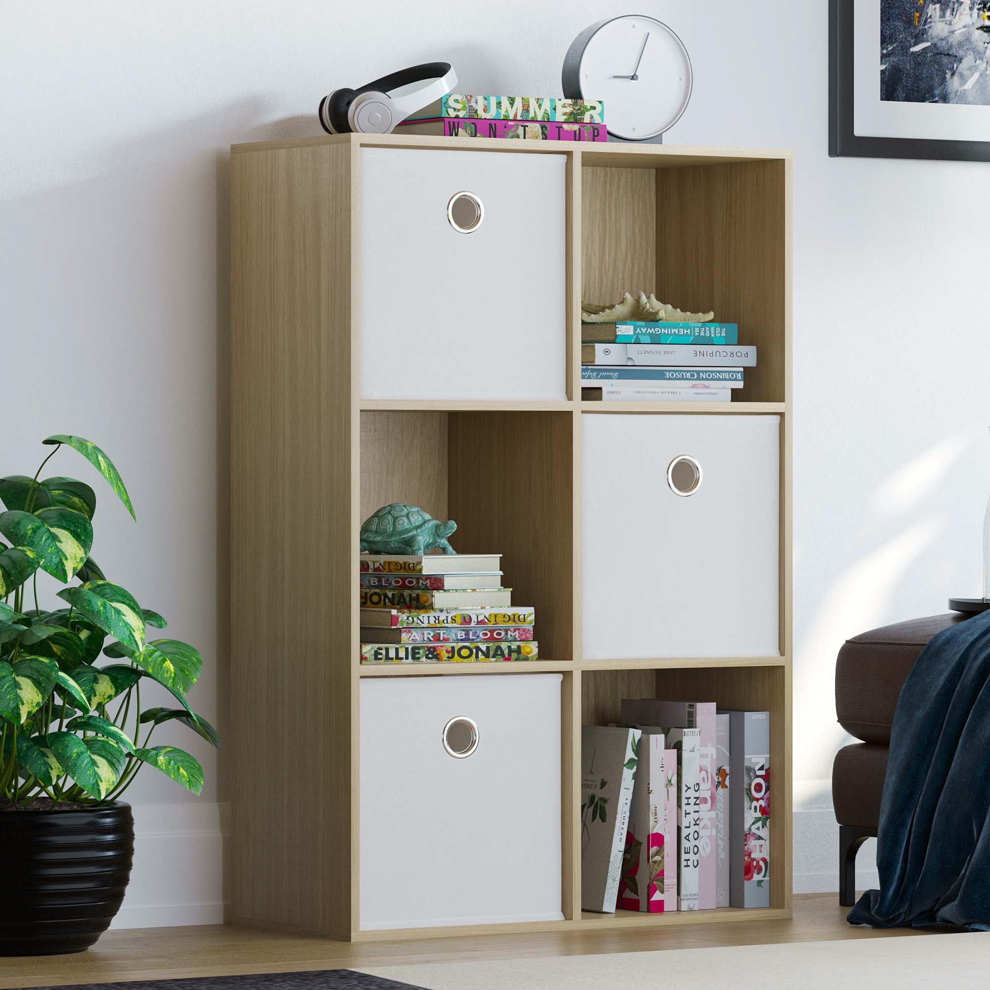 White - Lassic - 2x3 Cube Storage Unit (O) + Set of 3 Storage Cubes - 1