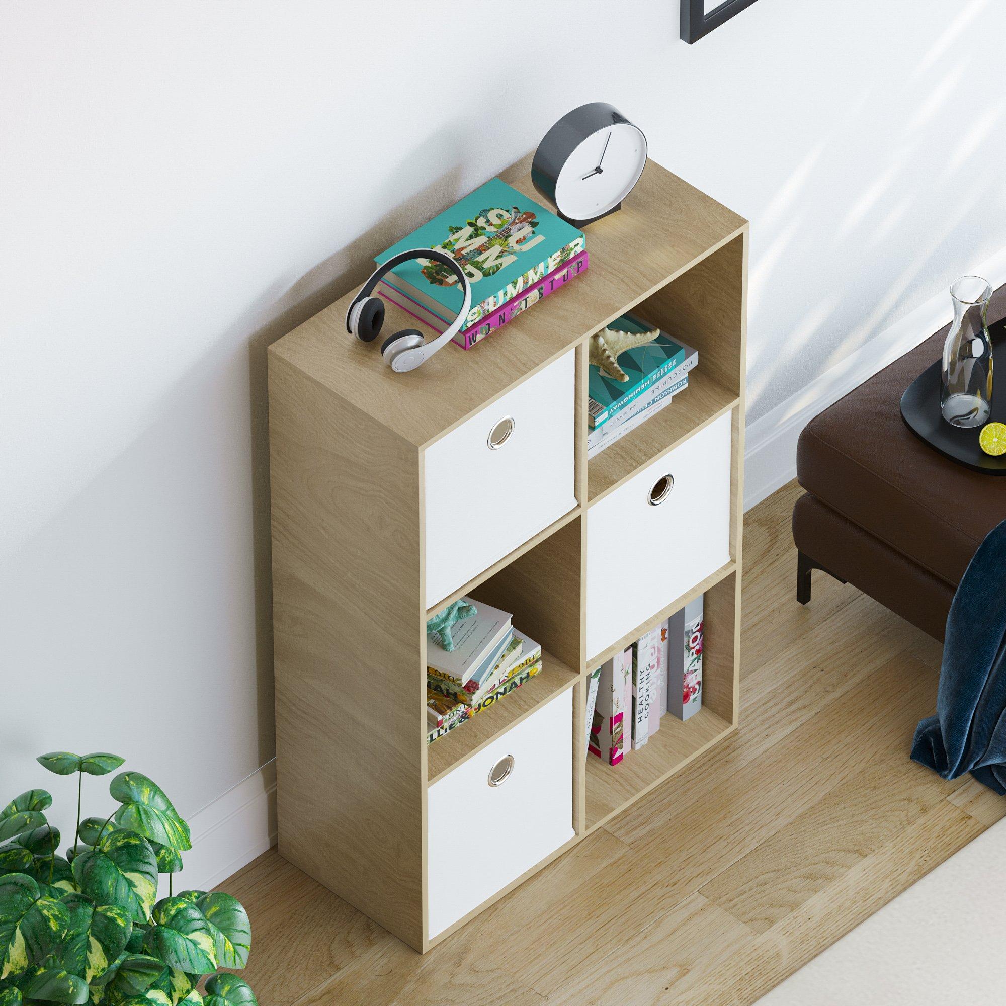 White - Lassic - 2x3 Cube Storage Unit (O) + Set of 3 Storage Cubes - 6