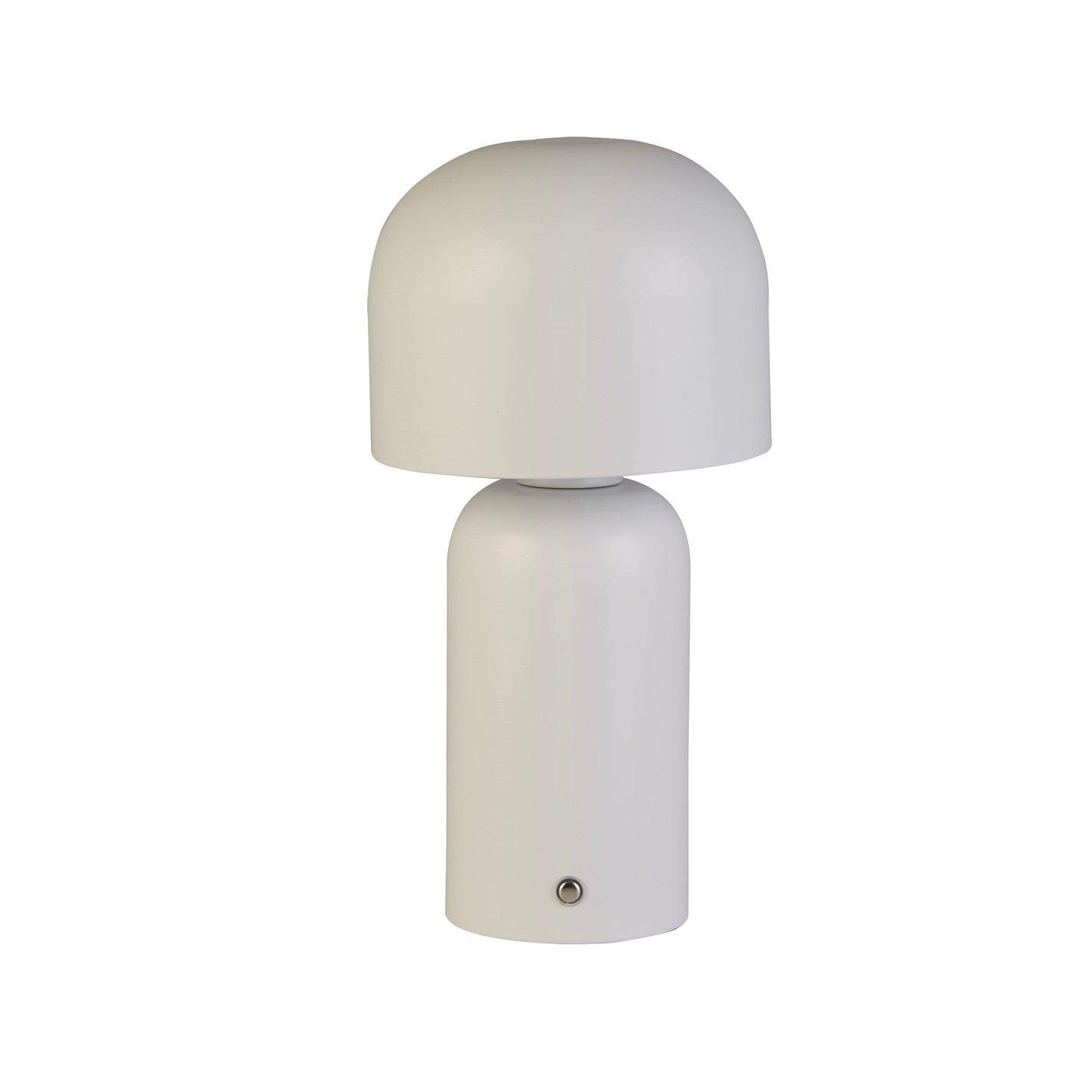 White - Lighting Collection - Rechargeable White LED Mushroom Table Lamp - 2