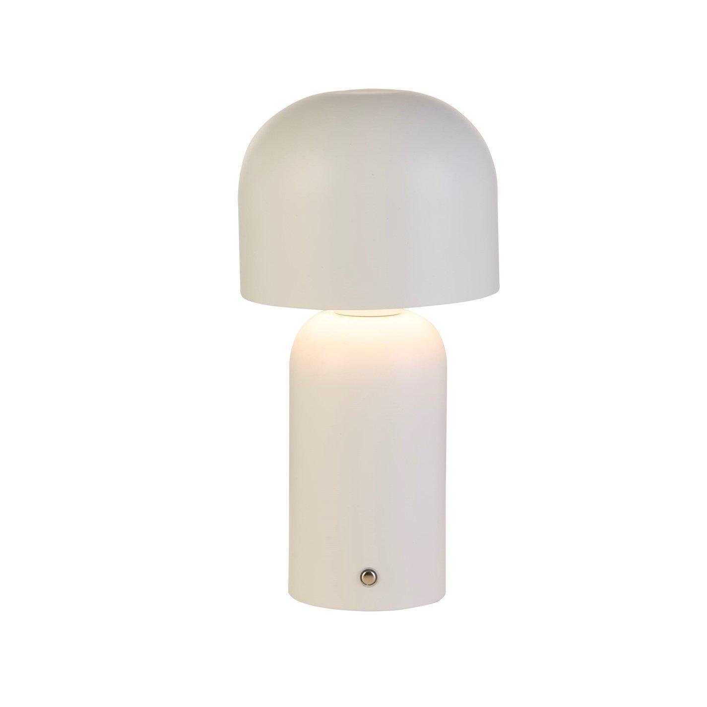 White - Lighting Collection - Rechargeable White LED Mushroom Table Lamp - 4