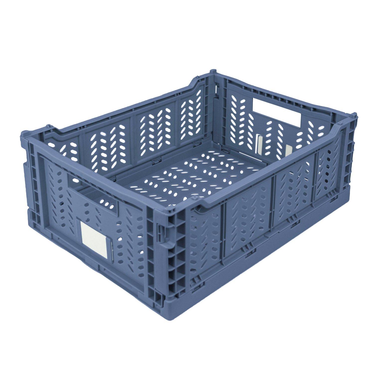 JVL STACKIT - Plastic Foldable Storage Crate - Lar