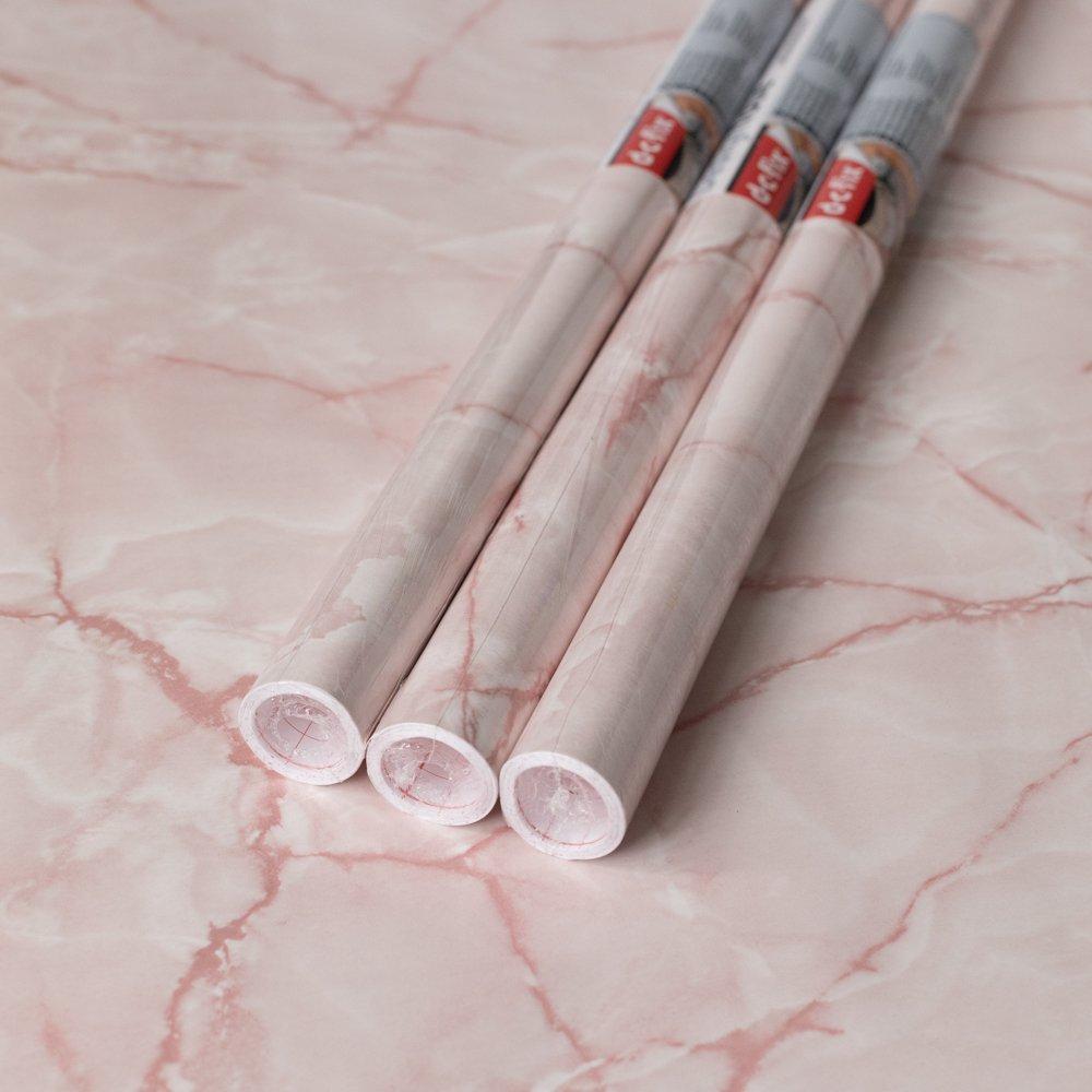 Pink - D C Fix - dc fix Marble Pink Self Adhesive Vinyl Pack 3 - 1