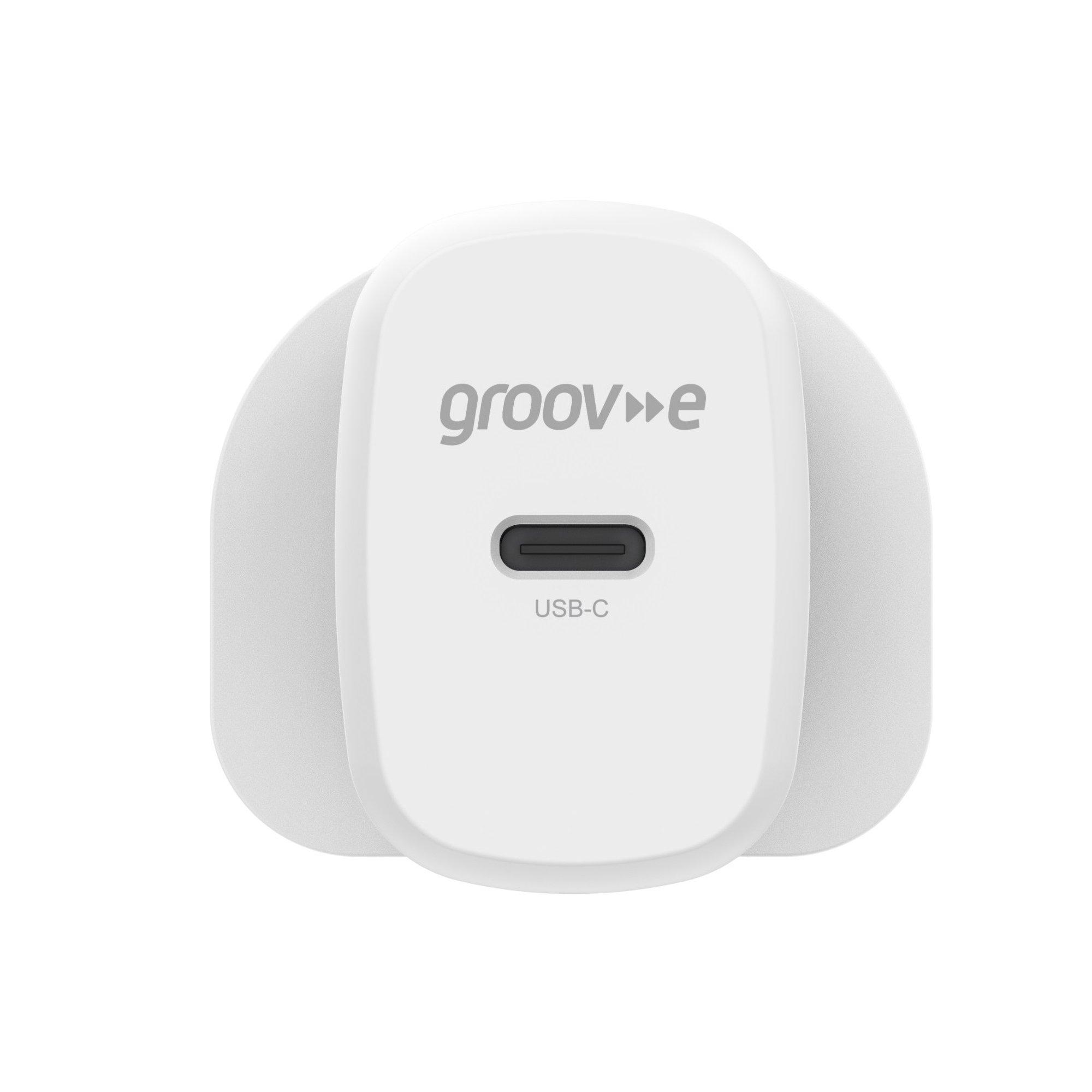 White - Groov-e - USB-C Charger20W - 2