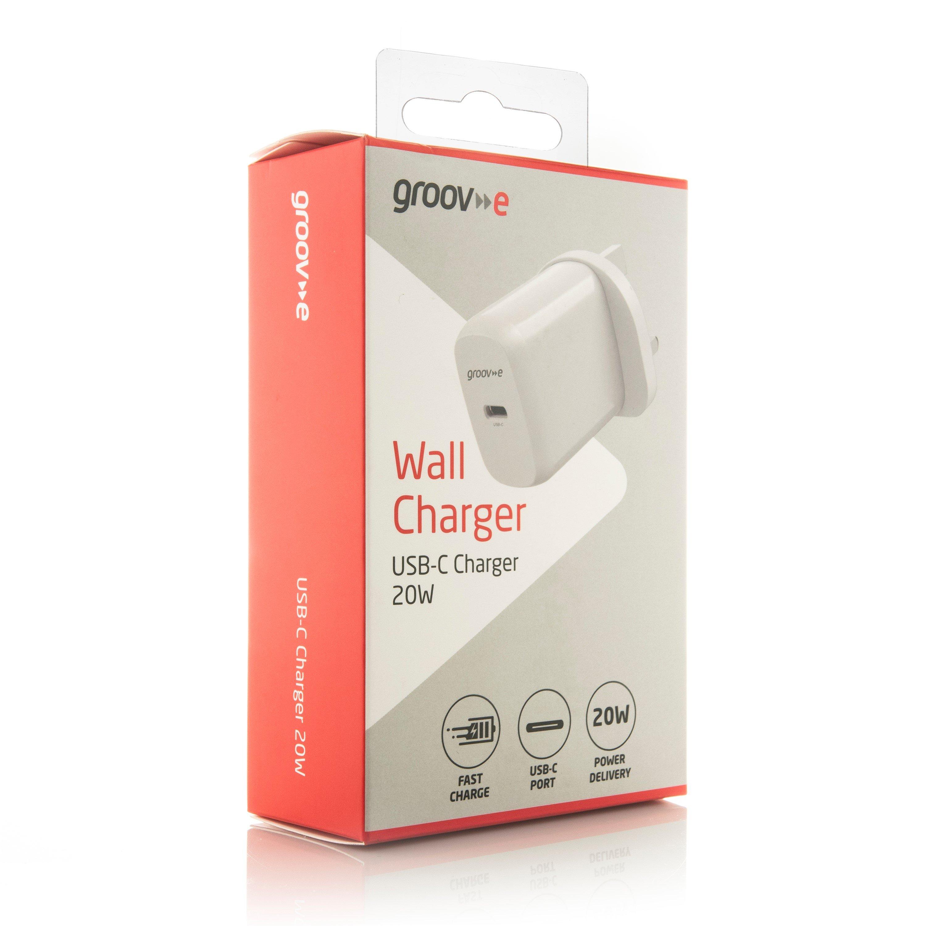 White - Groov-e - USB-C Charger20W - 4