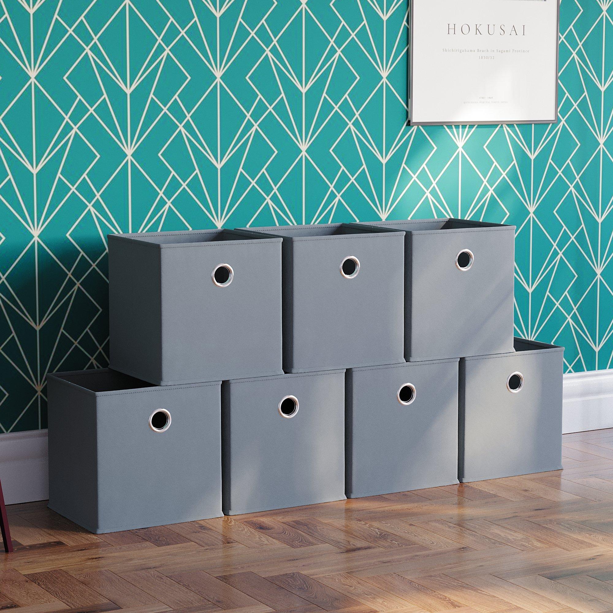 Grey - Lassic - Vida Designs Durham Cube Storage Basket Set of 7 - 1