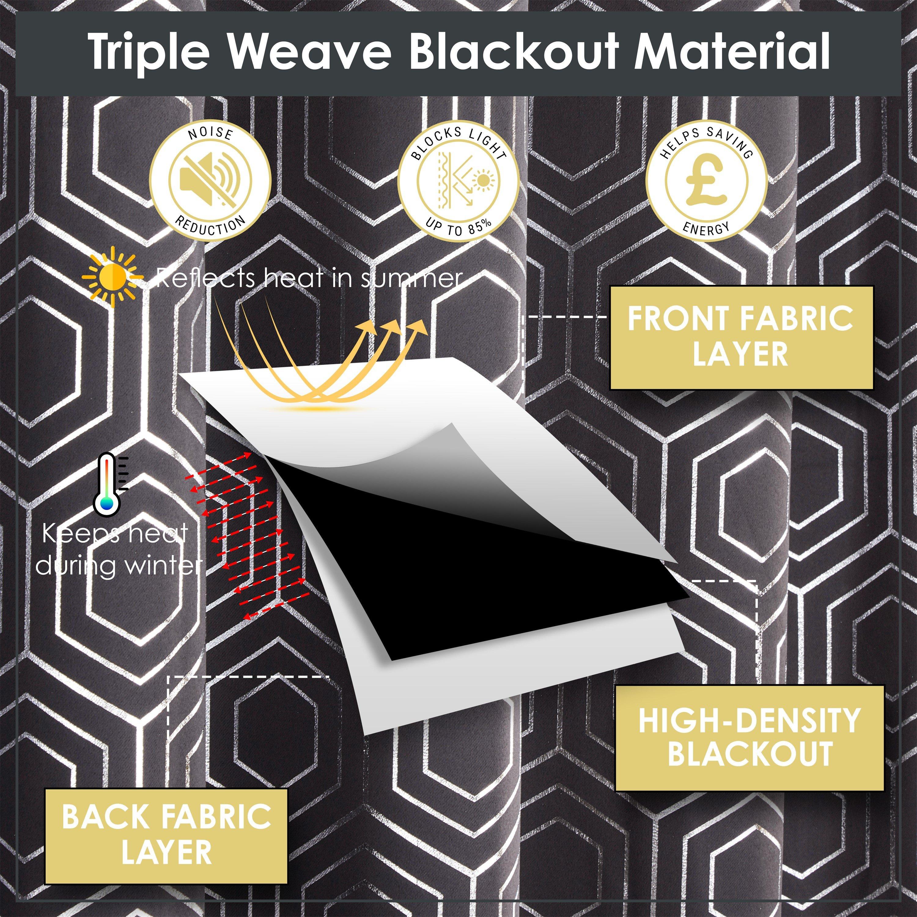 Charcoal Grey - Emma Barclay - Thermal Blackout Curtains Geo Eyelet Hartford - 4