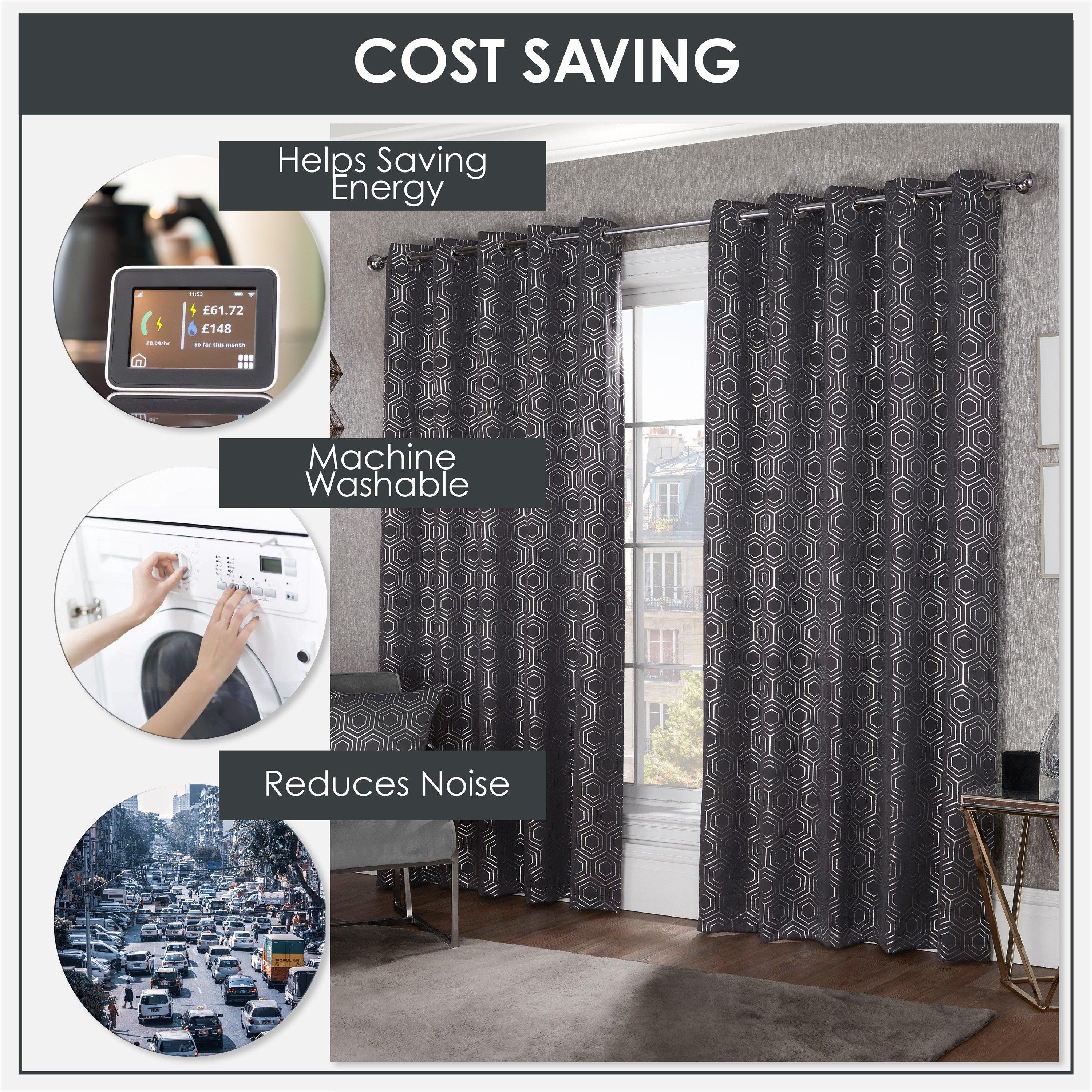 Charcoal Grey - Emma Barclay - Thermal Blackout Curtains Geo Eyelet Hartford - 6