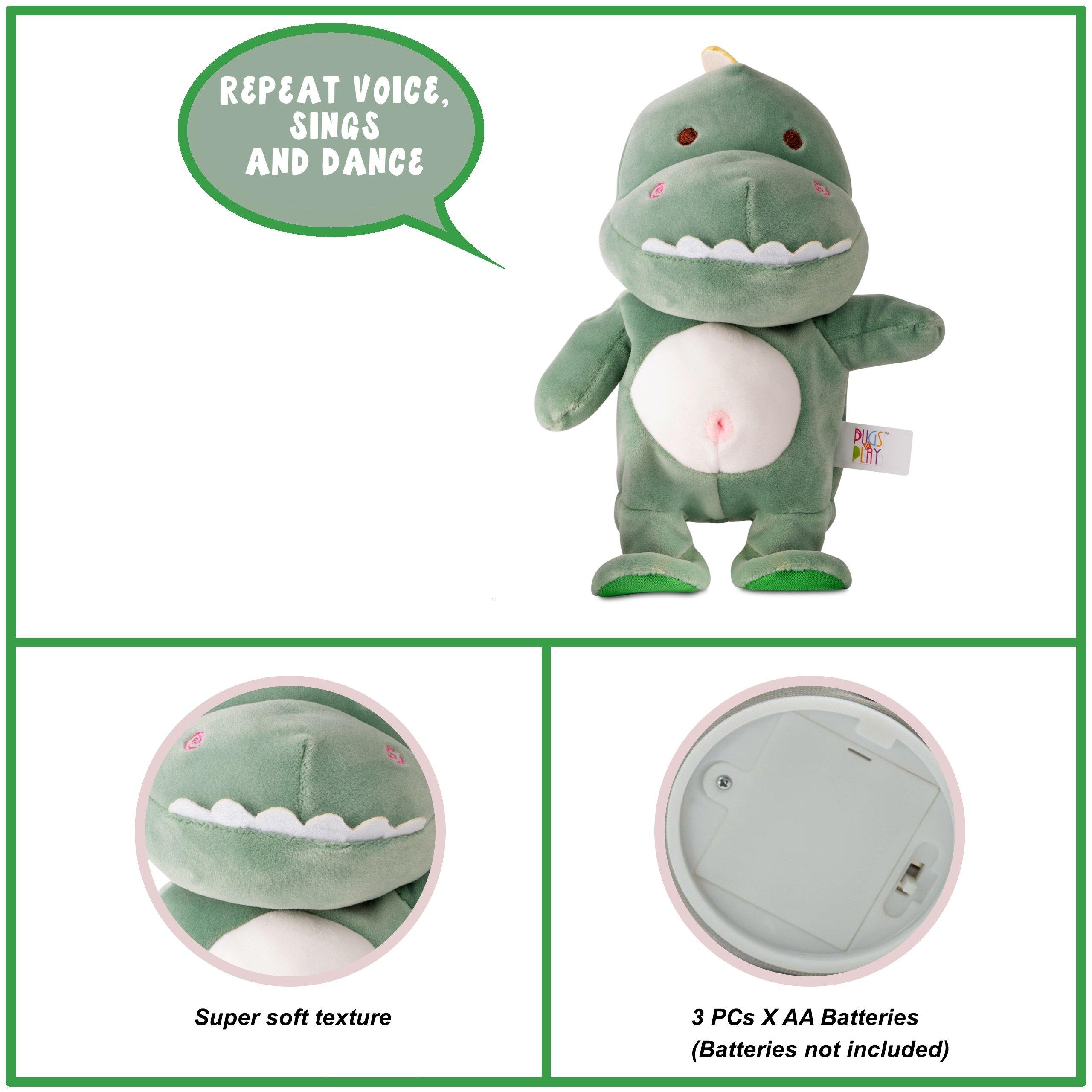 Multi - Pugs at Play - Max Walking & Talking Dinosaur Interactive Plush T - 3