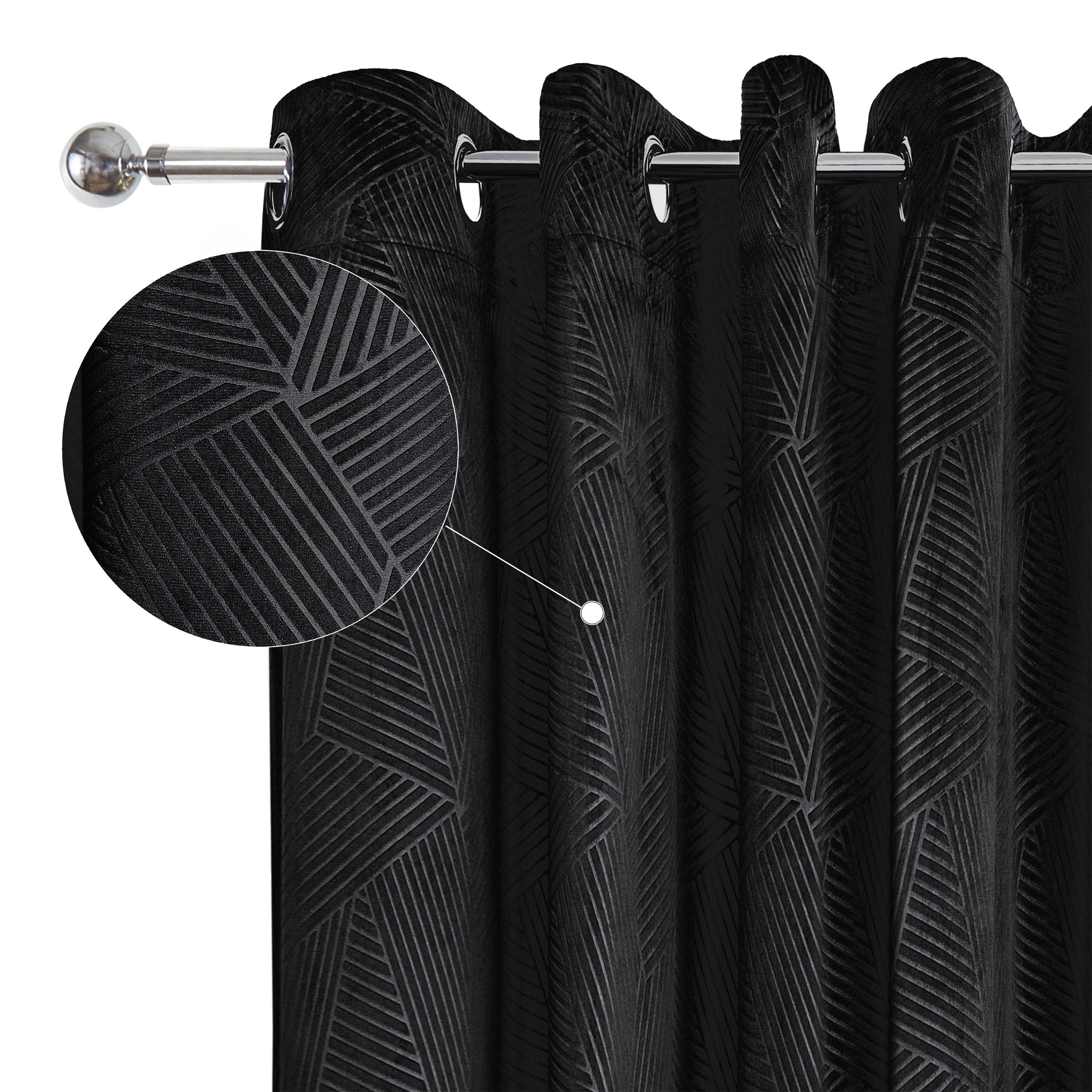 Black - Emma Barclay - Blackout Curtains Thermal Velvet Eyelet Midnight - 2
