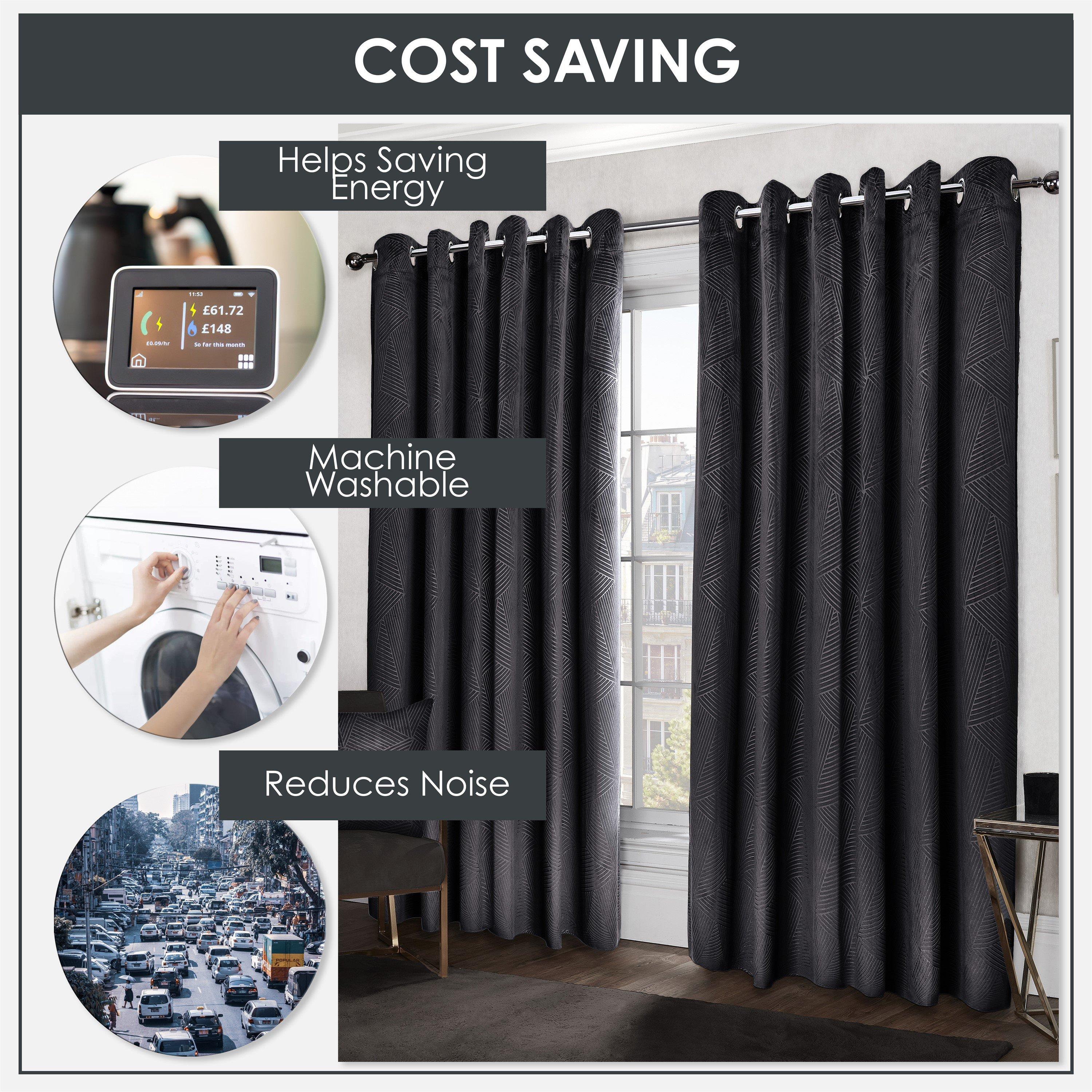 Black - Emma Barclay - Blackout Curtains Thermal Velvet Eyelet Midnight - 7
