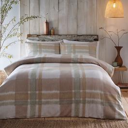 Appletree Verbier Check Brushed Cotton Duvet Cover - Natural