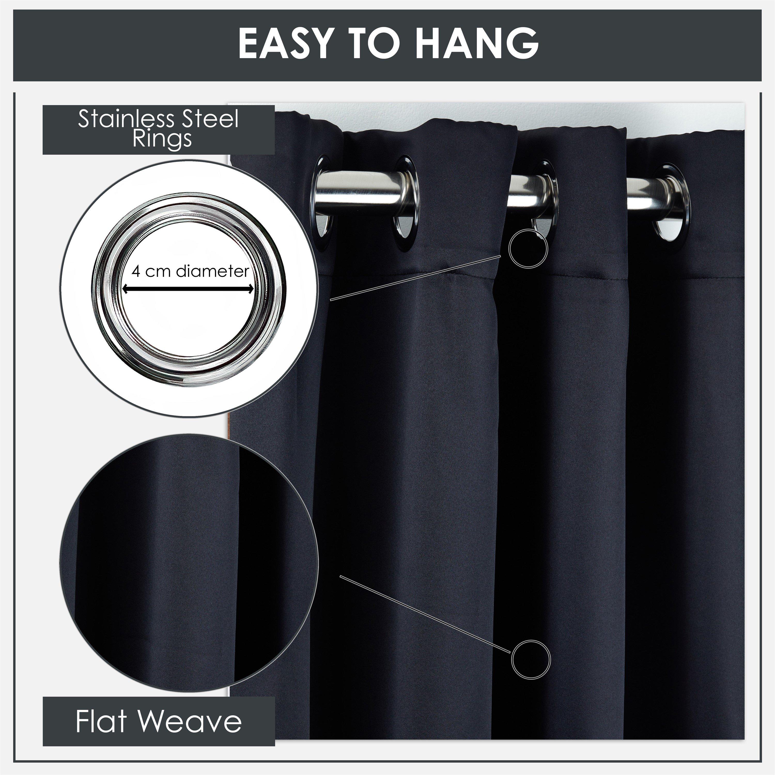 Black - Emma Barclay - Door Curtain Thermal Blackout Eyelet Cali - 2