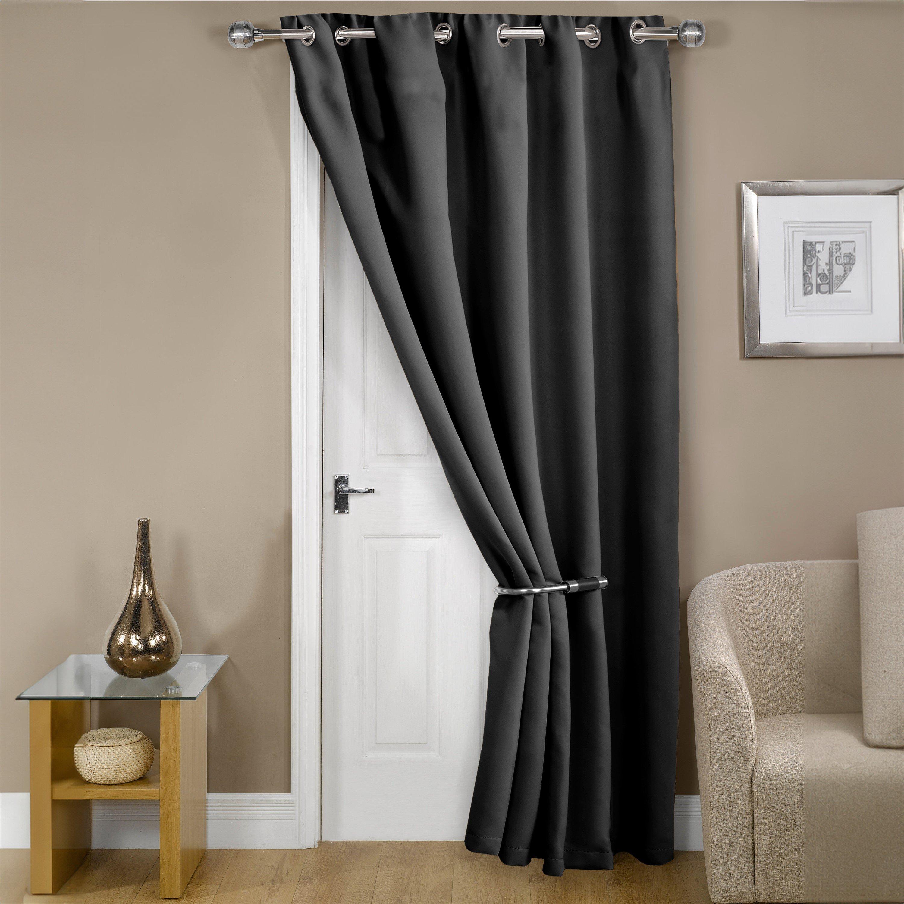 Black - Emma Barclay - Door Curtain Thermal Blackout Eyelet Cali - 3