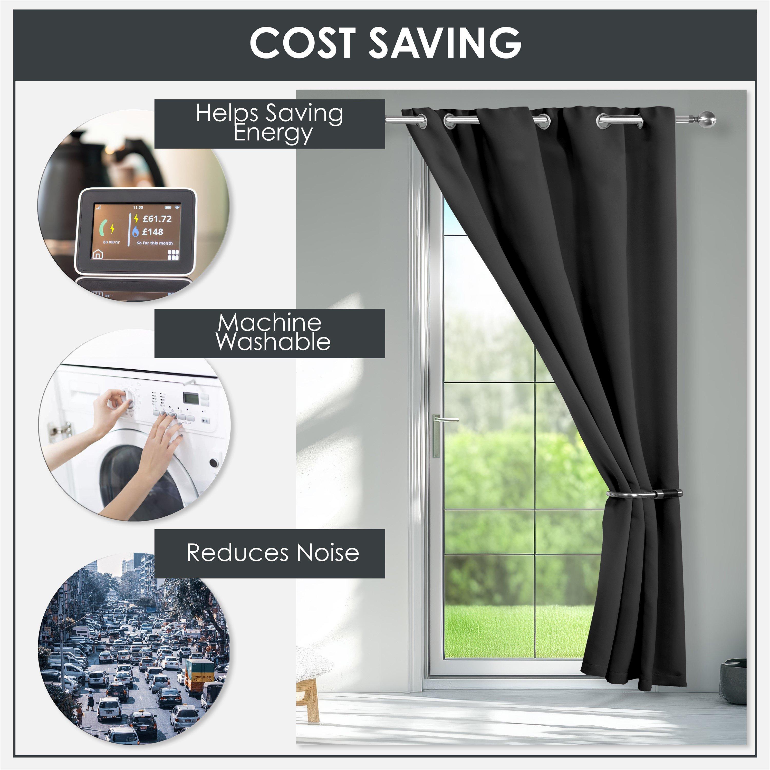 Black - Emma Barclay - Door Curtain Thermal Blackout Eyelet Cali - 4