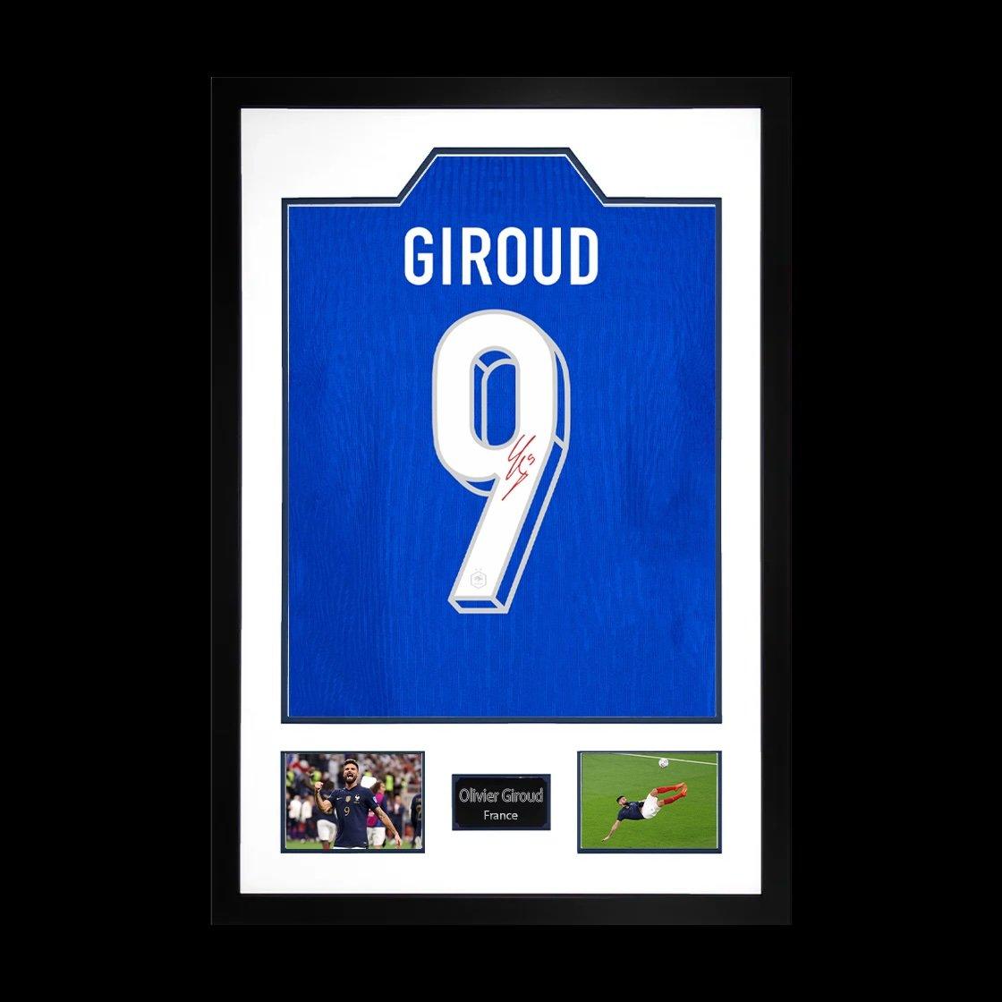 Blue - The Fan Cave - Olivier Giroud Signed France Shirt Premium Frame - 1