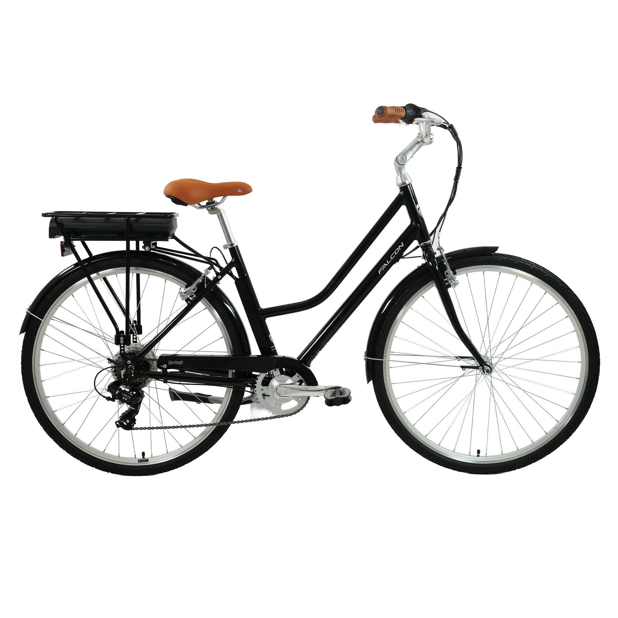 Black - Falcon Cycles - Falcon Heritage Low Step Electric Hybrid Bike - 1