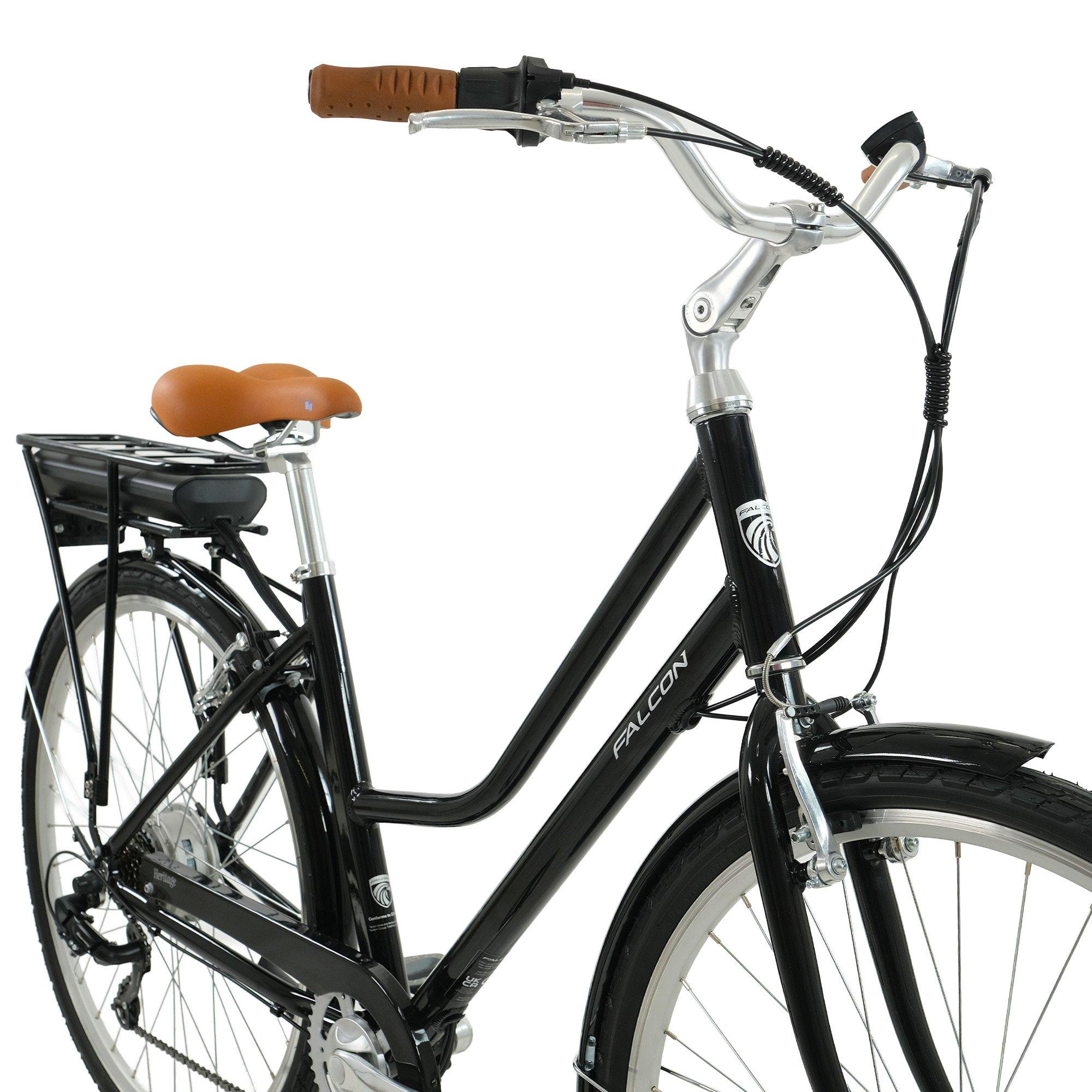 Black - Falcon Cycles - Falcon Heritage Low Step Electric Hybrid Bike - 3