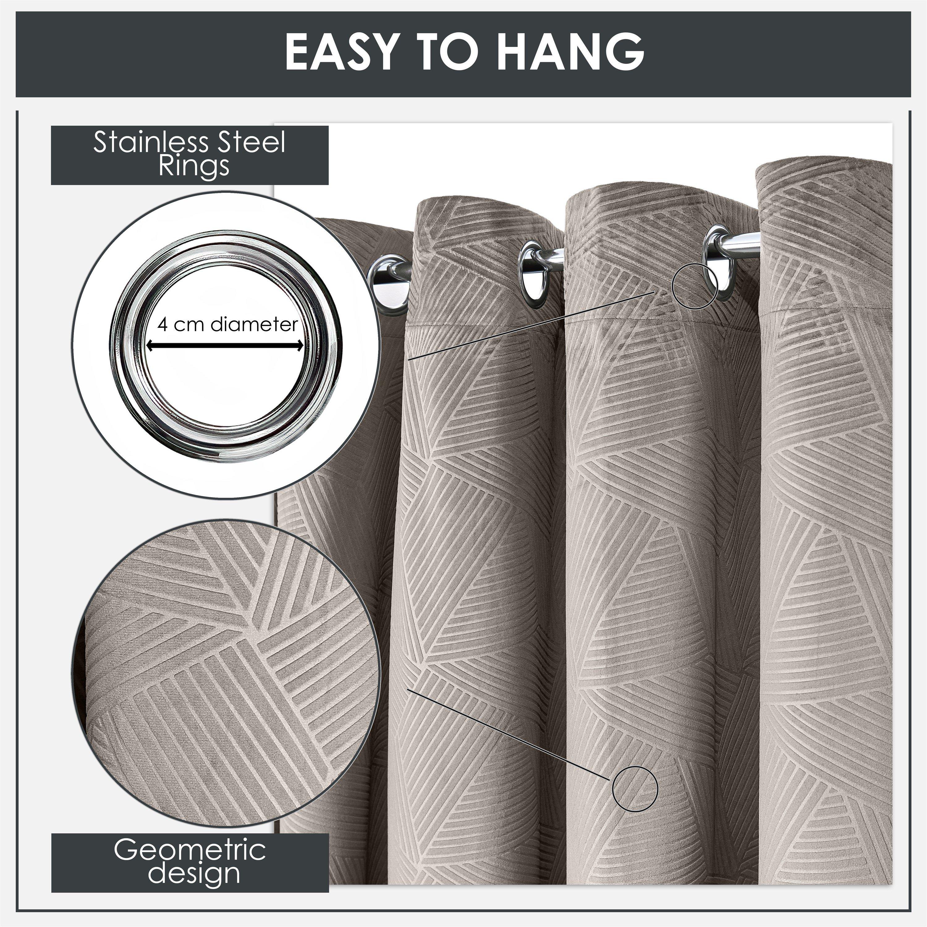 Stone Cream - Emma Barclay - Door Curtain Thermal Blackout Eyelet Midnight - 2