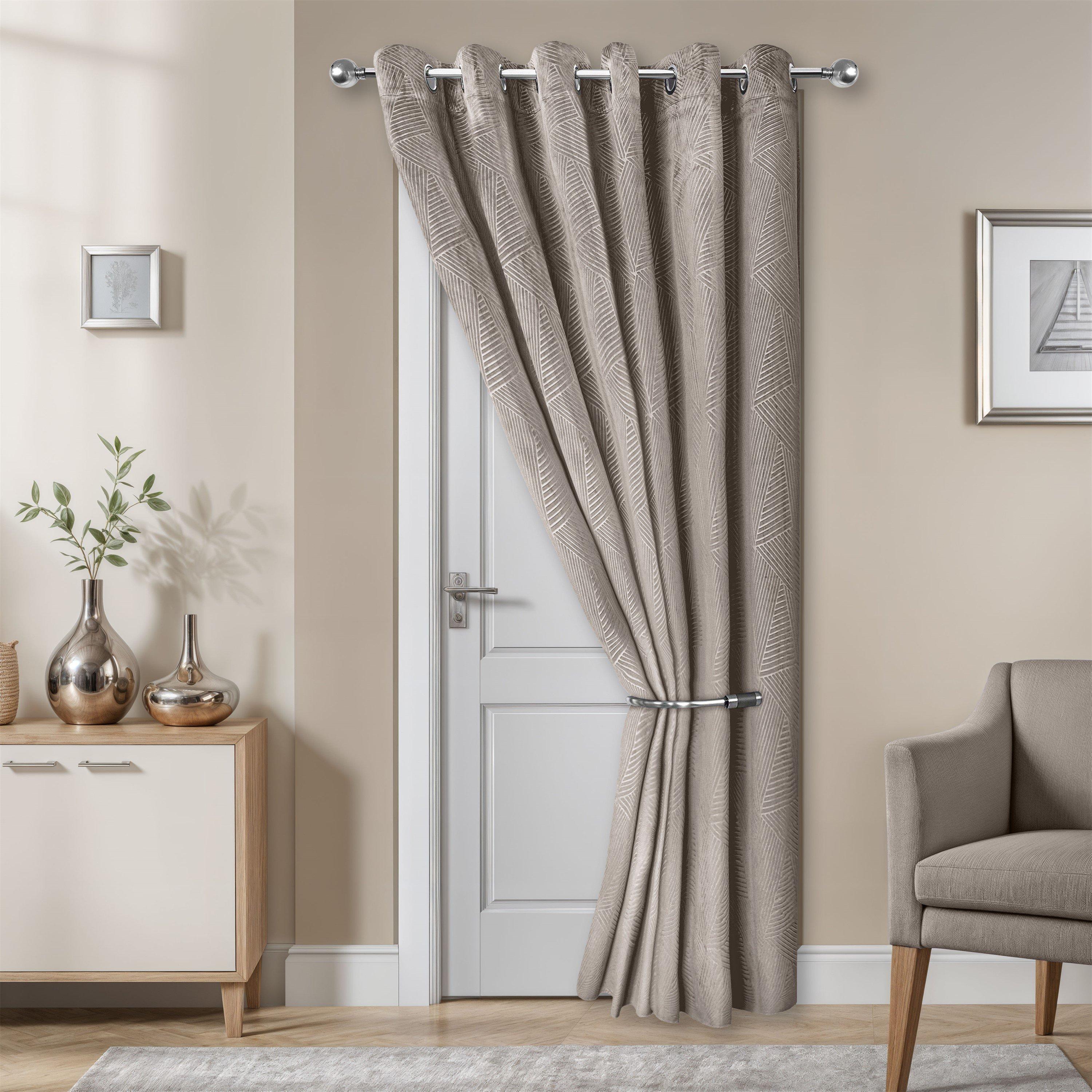 Stone Cream - Emma Barclay - Door Curtain Thermal Blackout Eyelet Midnight - 3