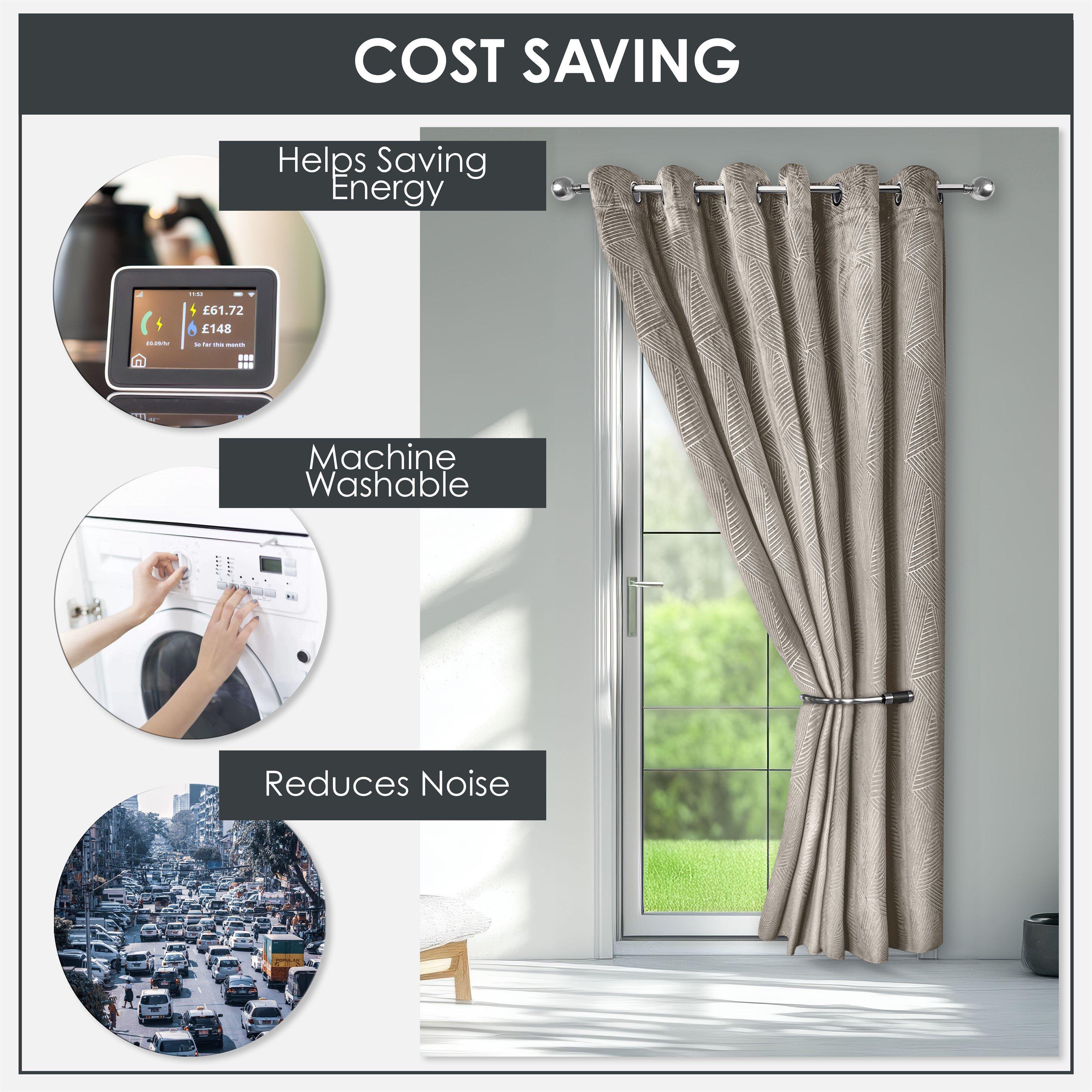 Stone Cream - Emma Barclay - Door Curtain Thermal Blackout Eyelet Midnight - 4