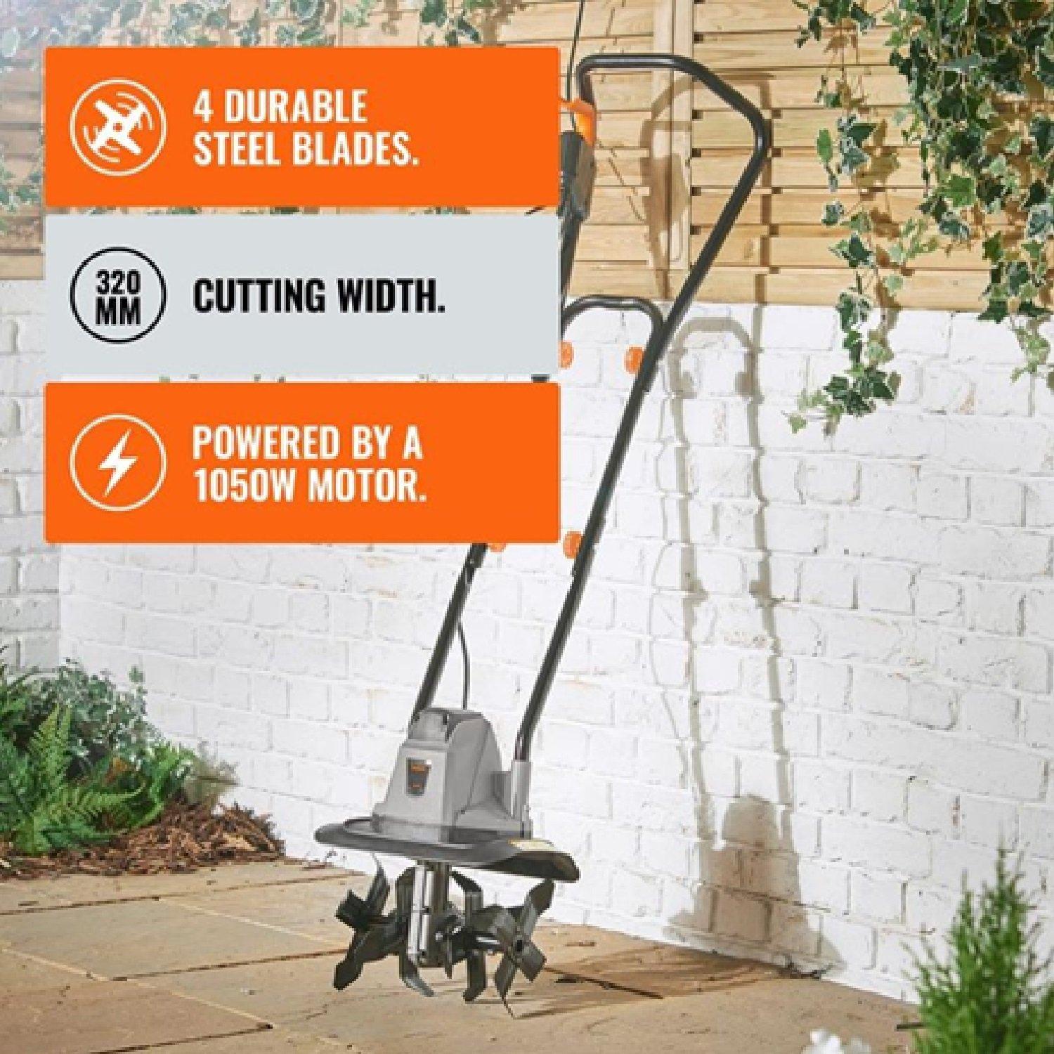 Black - VonHaus - VonHaus  Electronic 1050W Tiller - 3