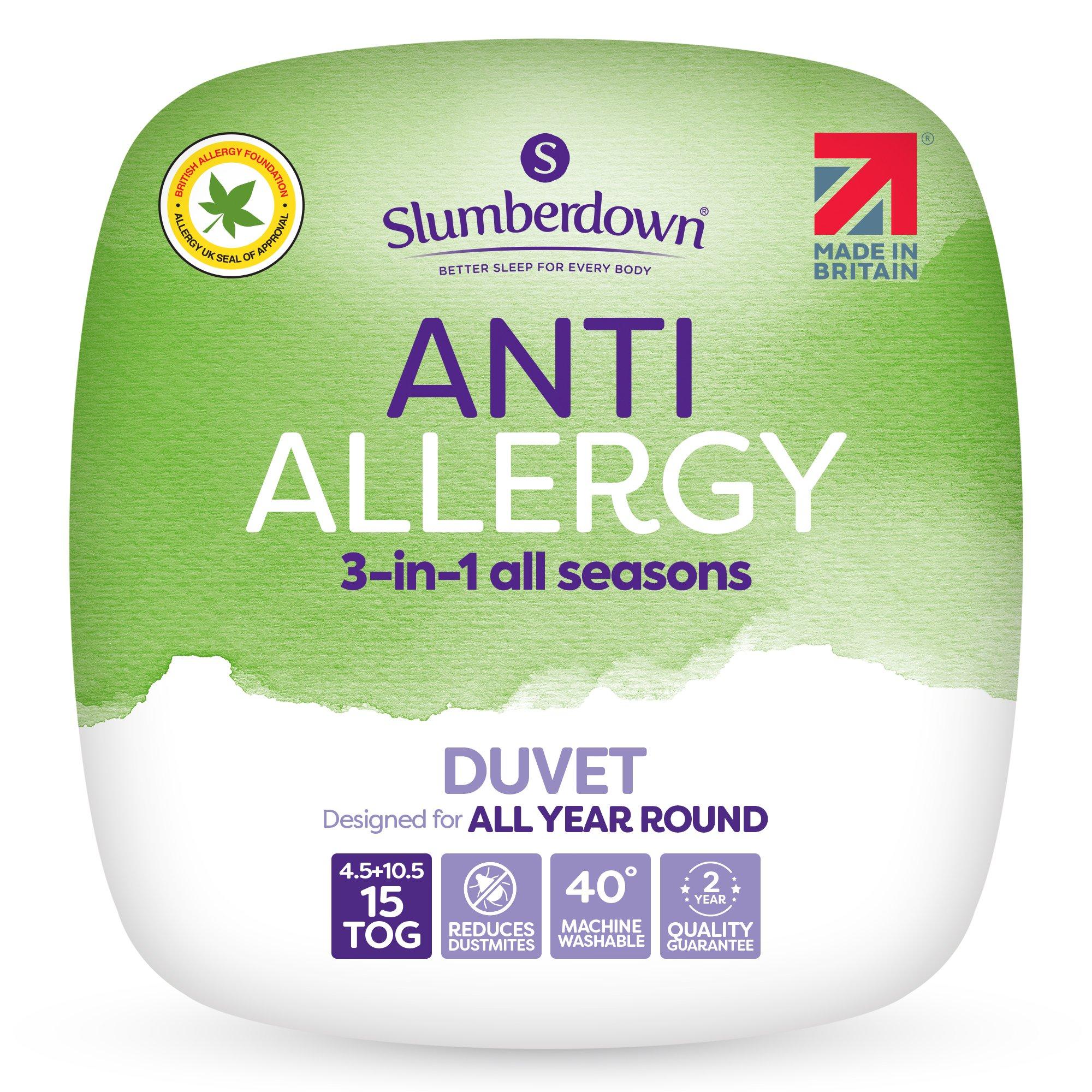 15 Tog All Seas - Slumberdown - Anti Allergy All Seasons Duvet - 1