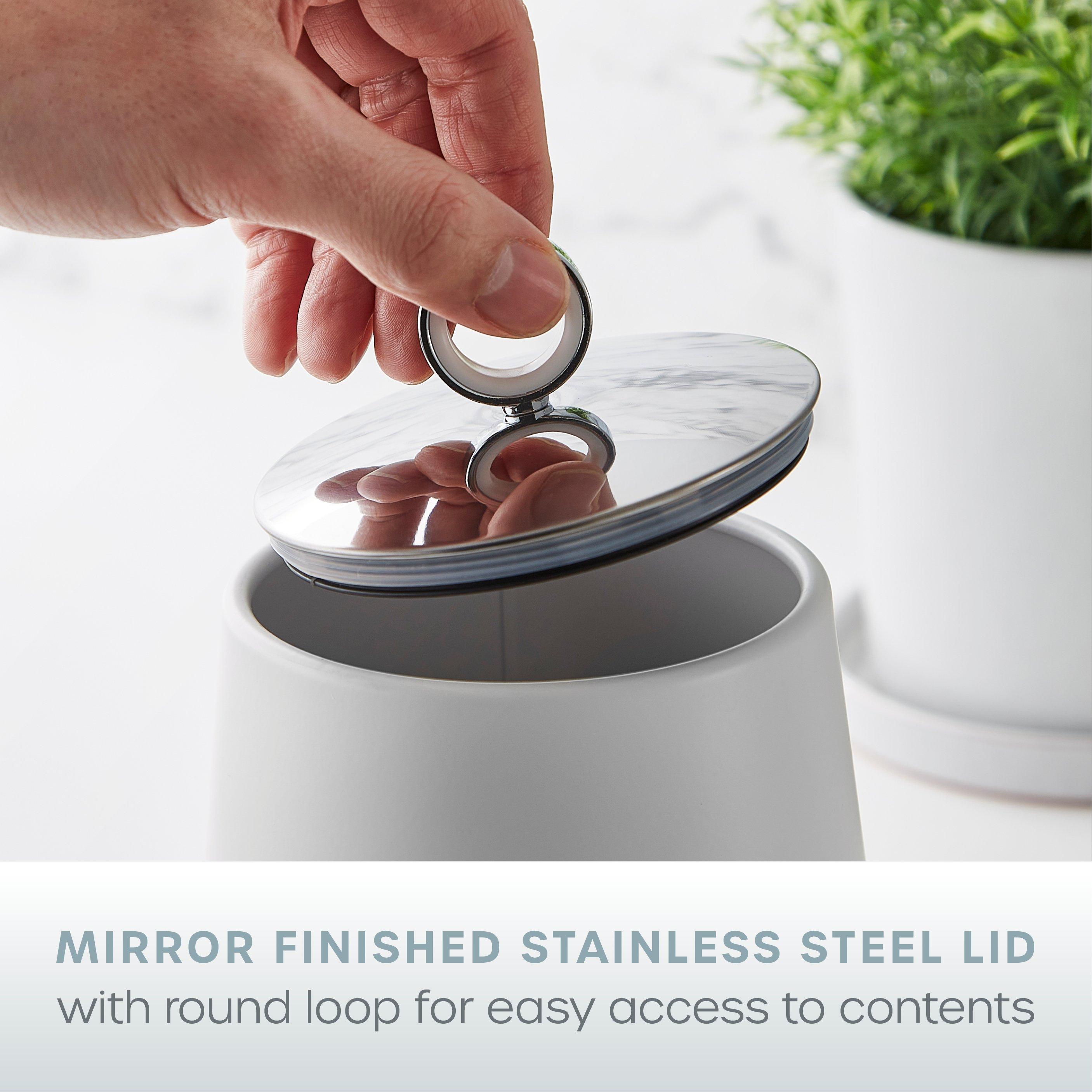 White - Swan - Serenity Set of 3 Canisters - White - 4