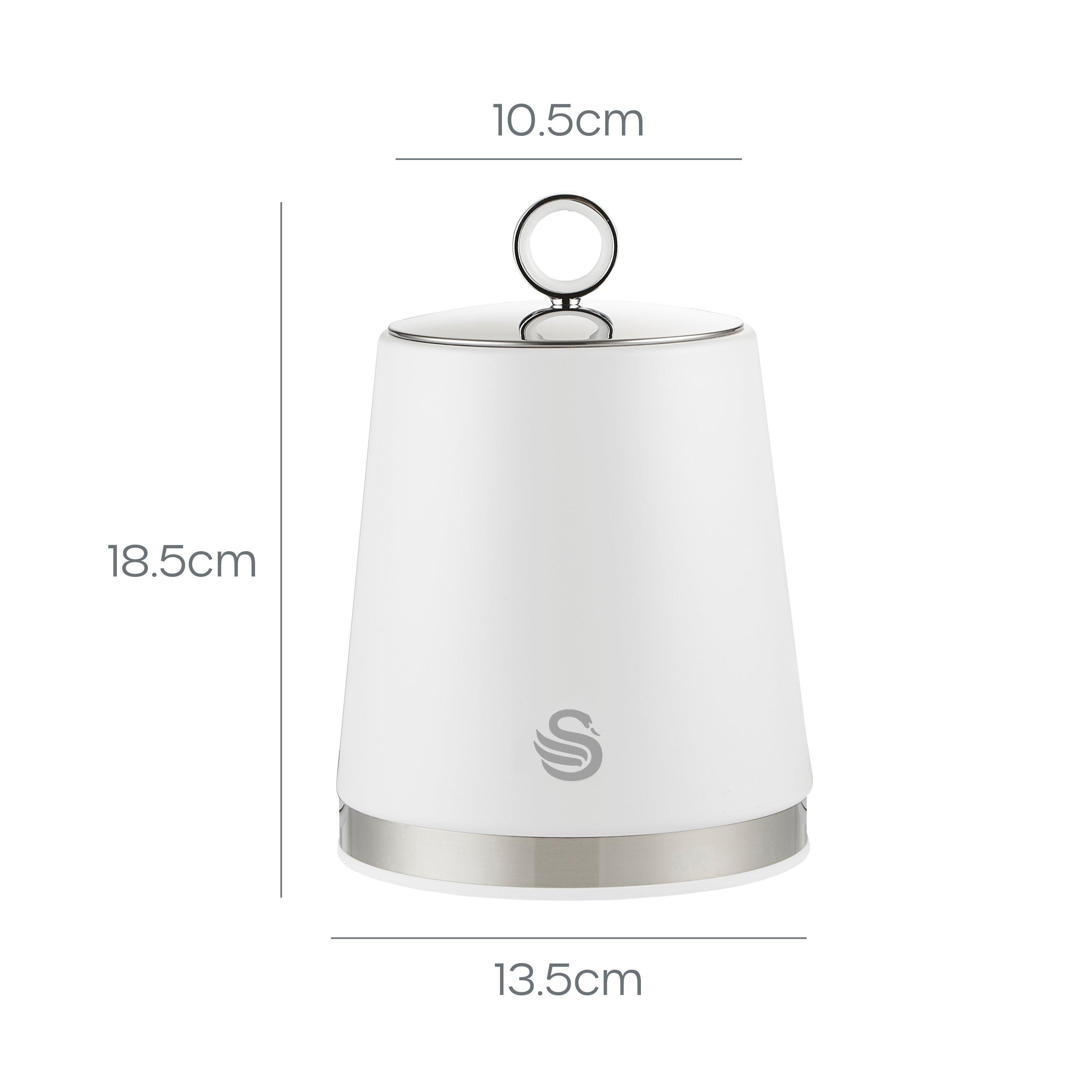 White - Swan - Serenity Set of 3 Canisters - White - 9