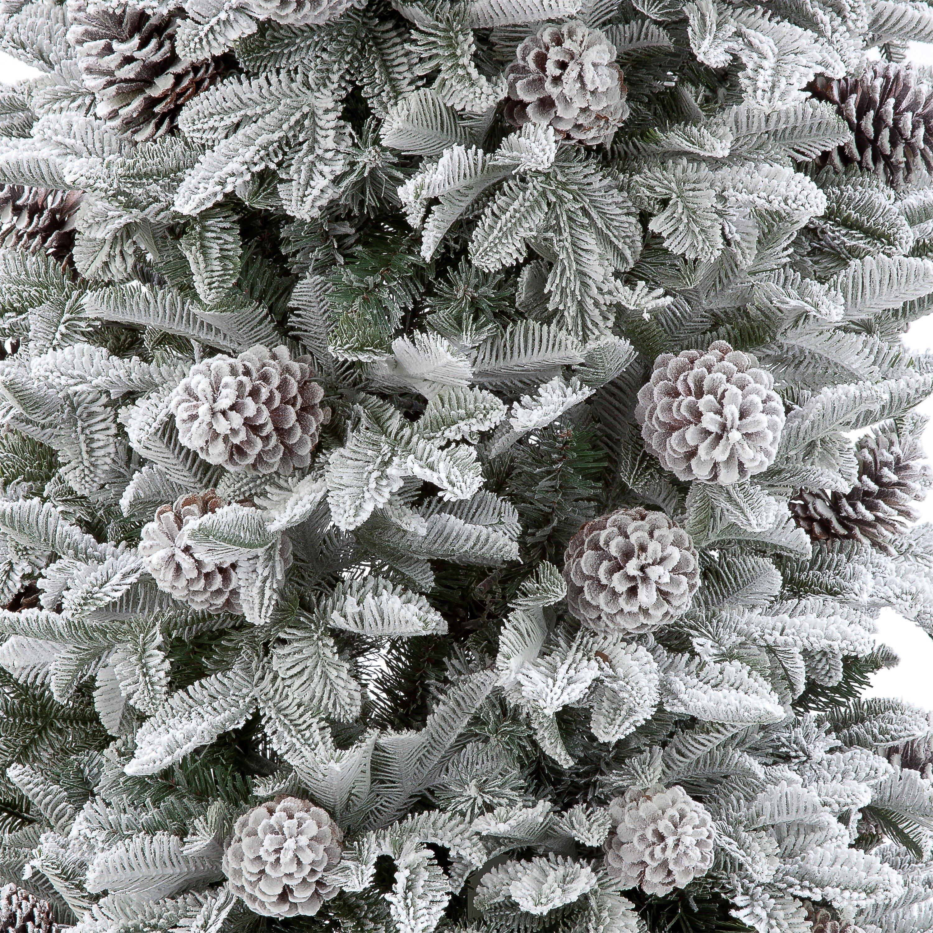 Green And White - Snowtime - Himalayan Pine Tree with Cones - 2