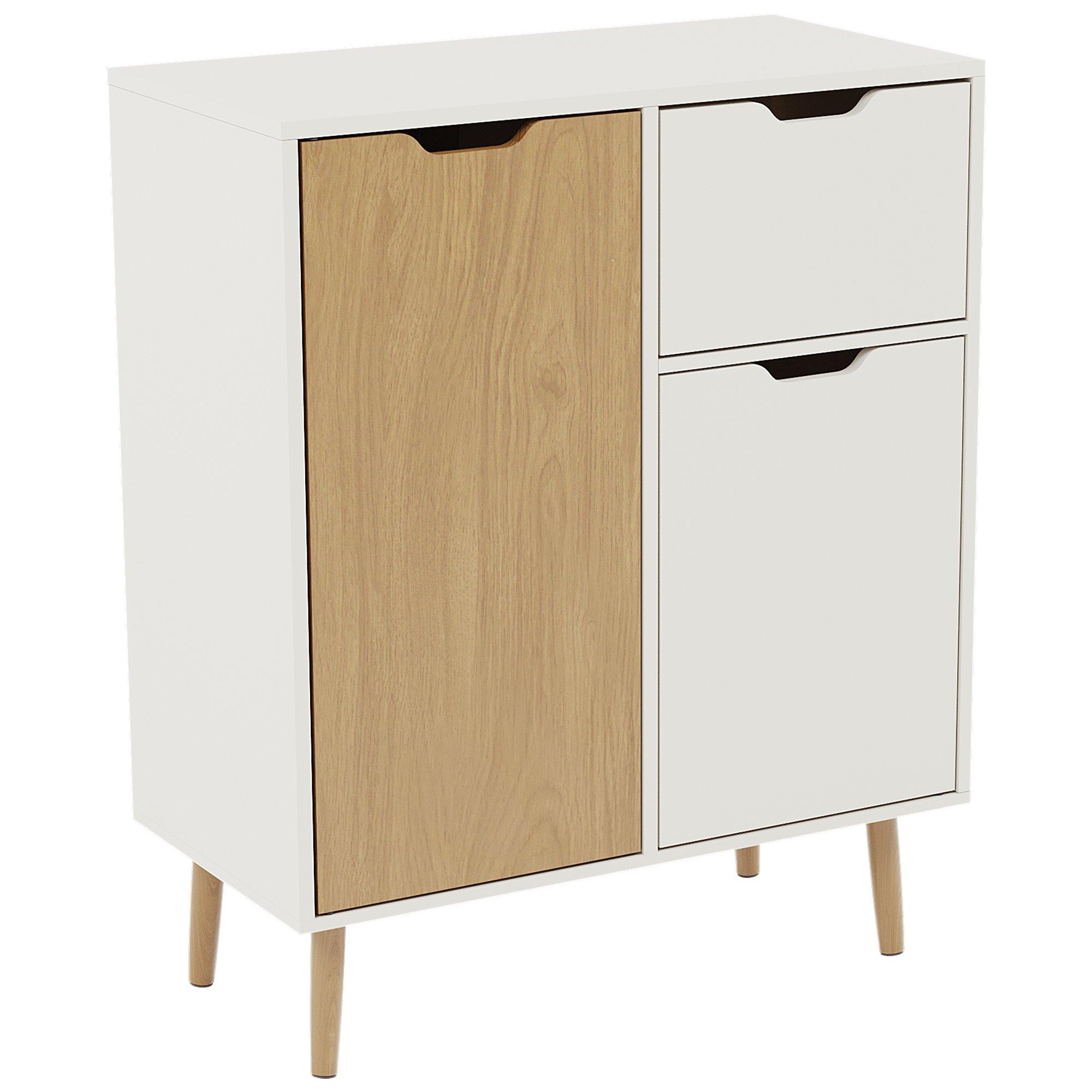 Oak & White - Lassic - Vida Designs 2 Door 1 Drawer Sideboard Storage - 11