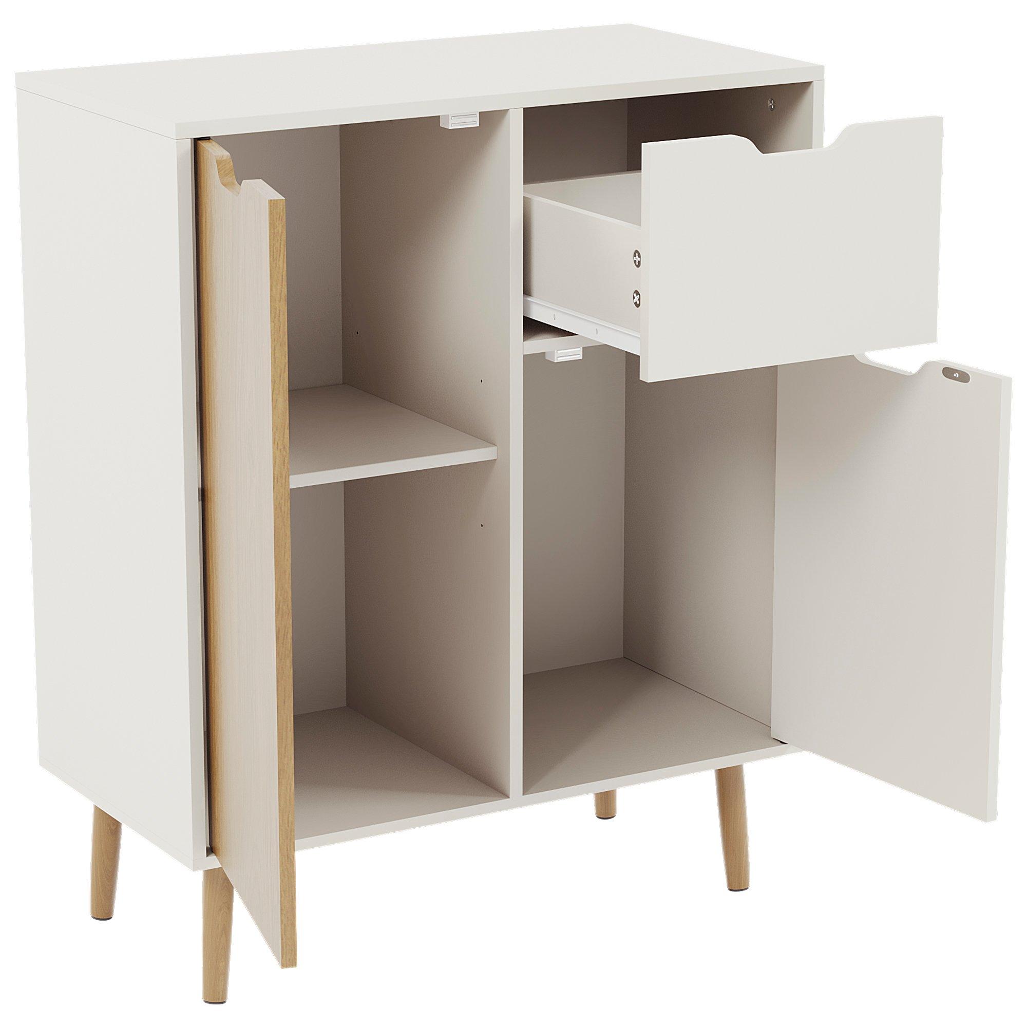 Oak & White - Lassic - Vida Designs 2 Door 1 Drawer Sideboard Storage - 10