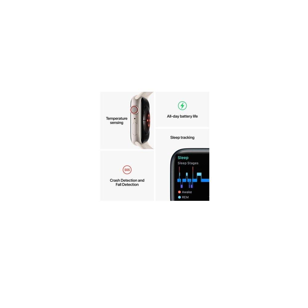 Starlight - Apple - Apple Watch Series 8 GPS + Cellular 45mm Starlight - 6