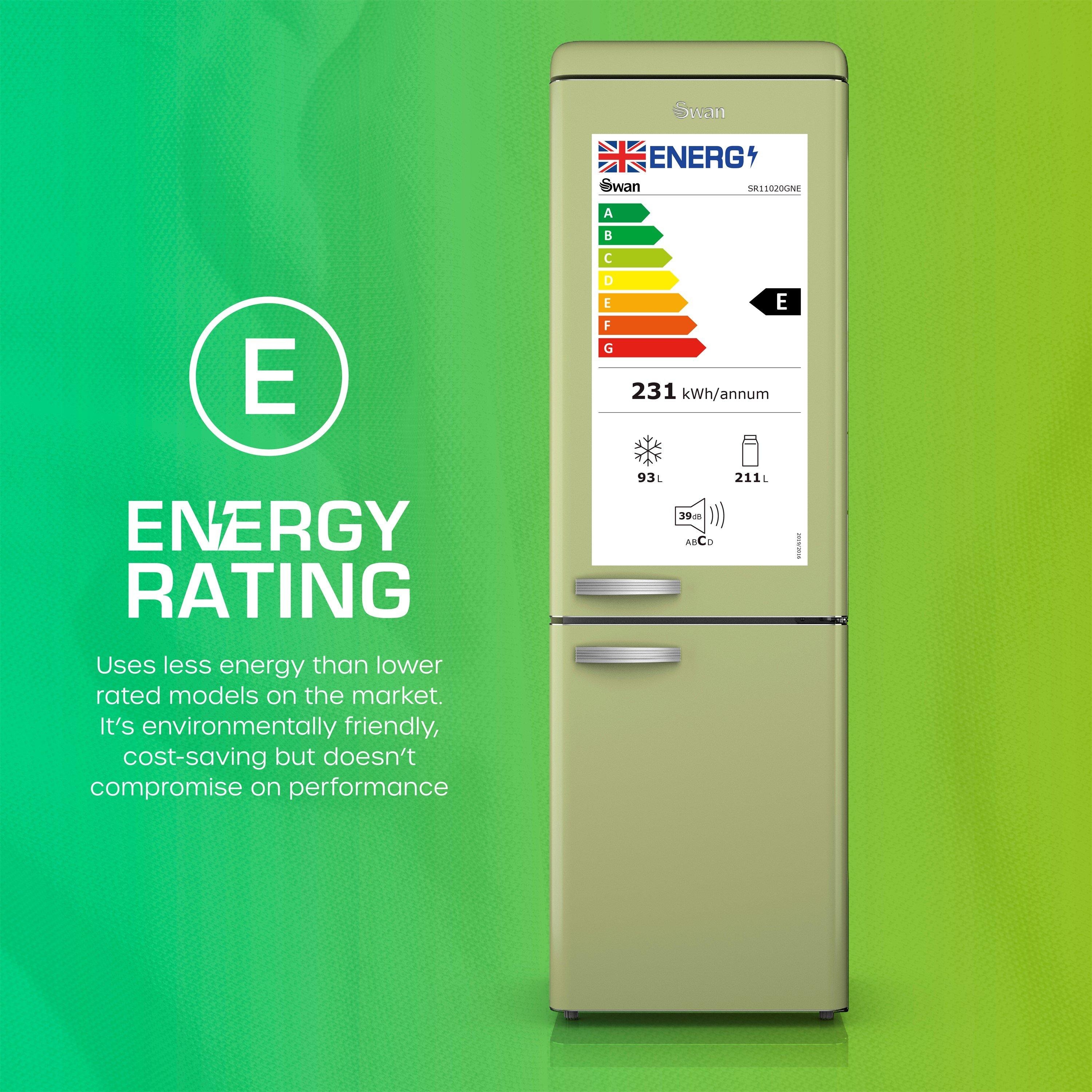 Green - Swan - Retro Fridge Freezer - 8