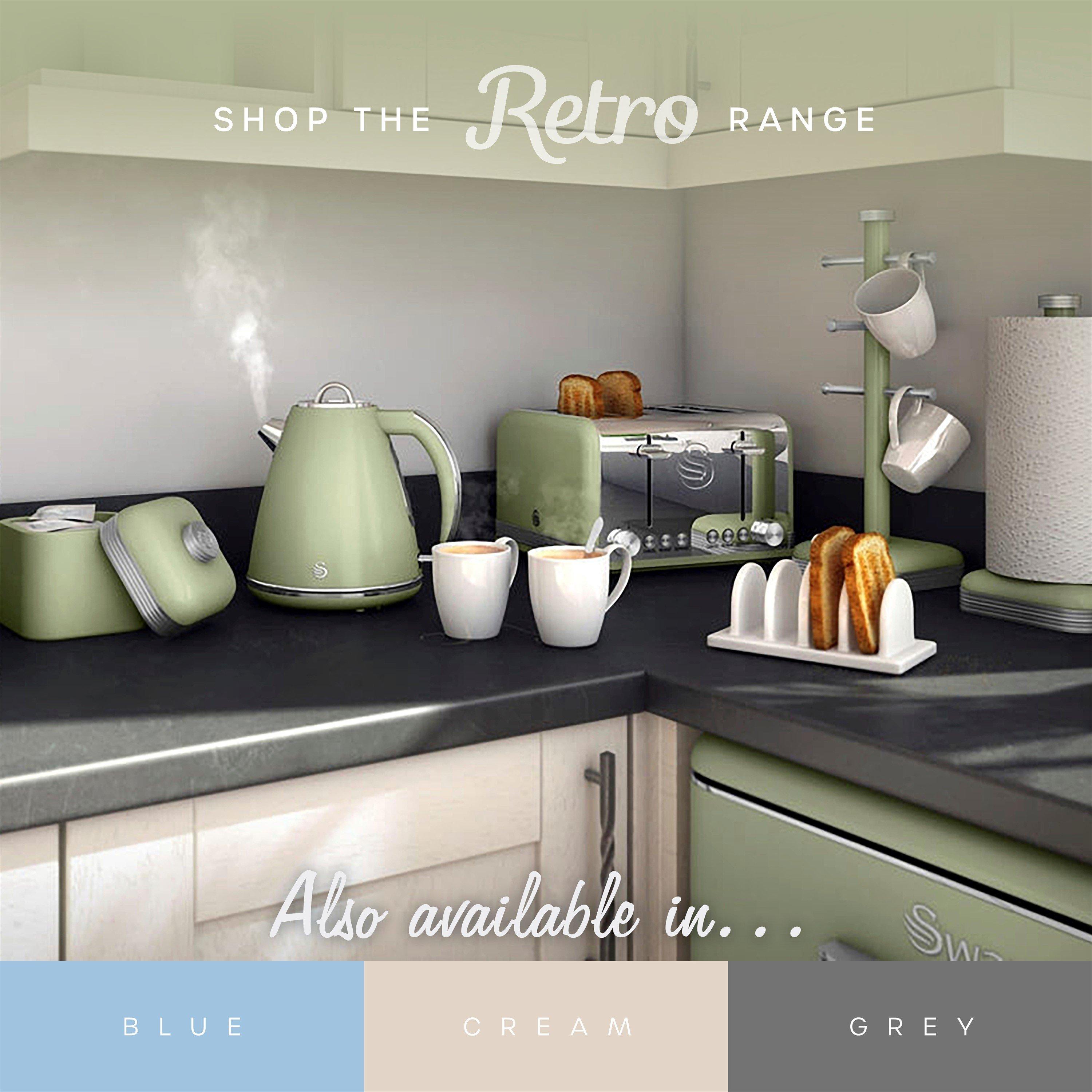 Green - Swan - Retro Fridge Freezer - 9